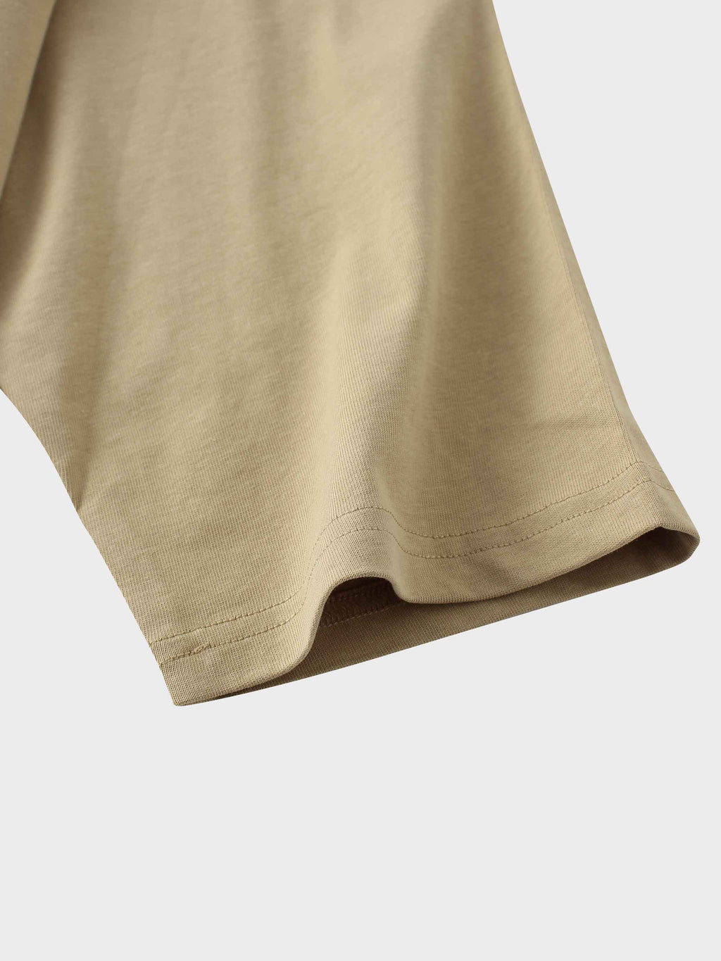 Oversized Boxy 3Q Sleeve Tee-Tan