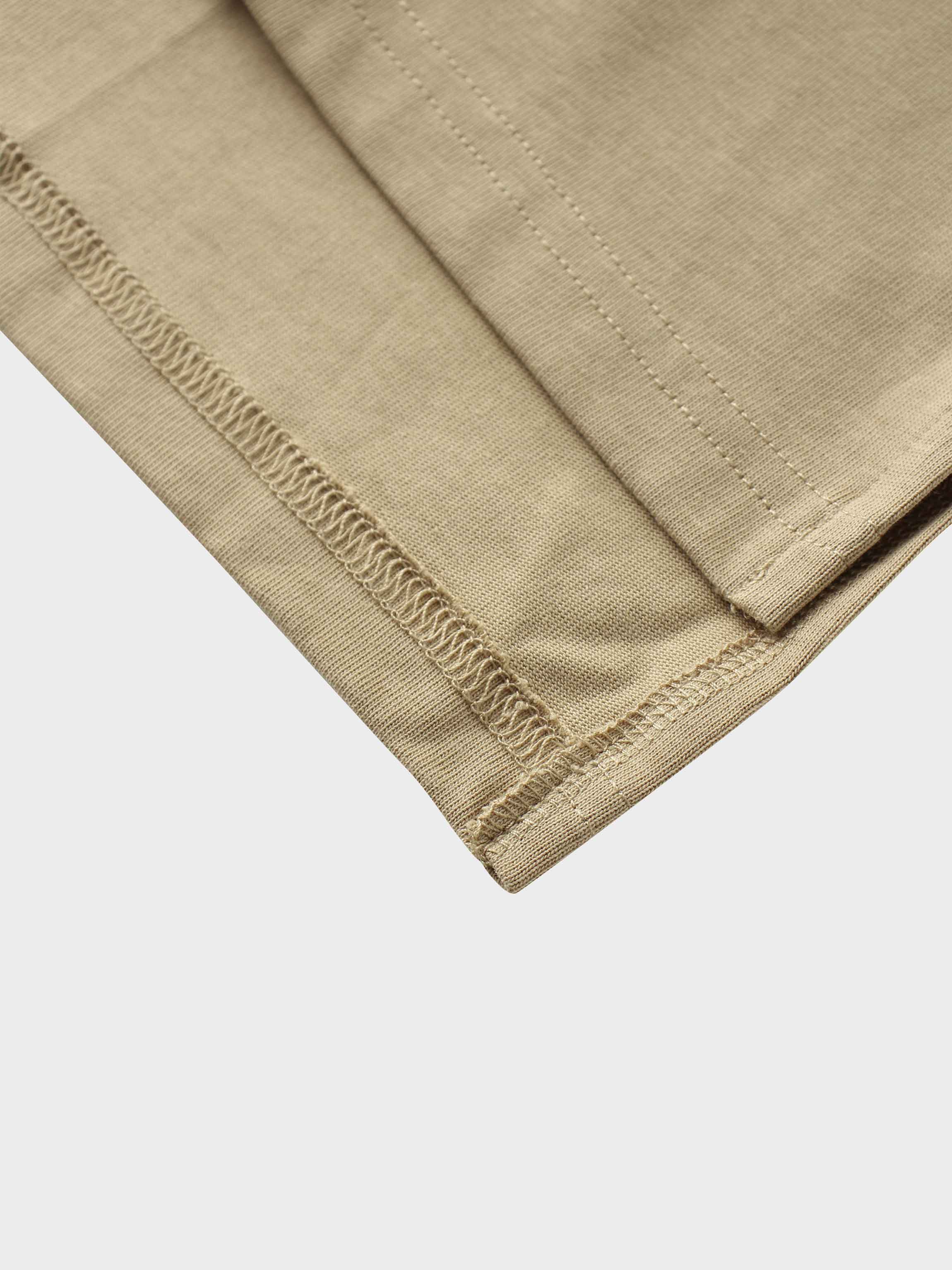 Oversized Boxy 3Q Sleeve Tee-Tan