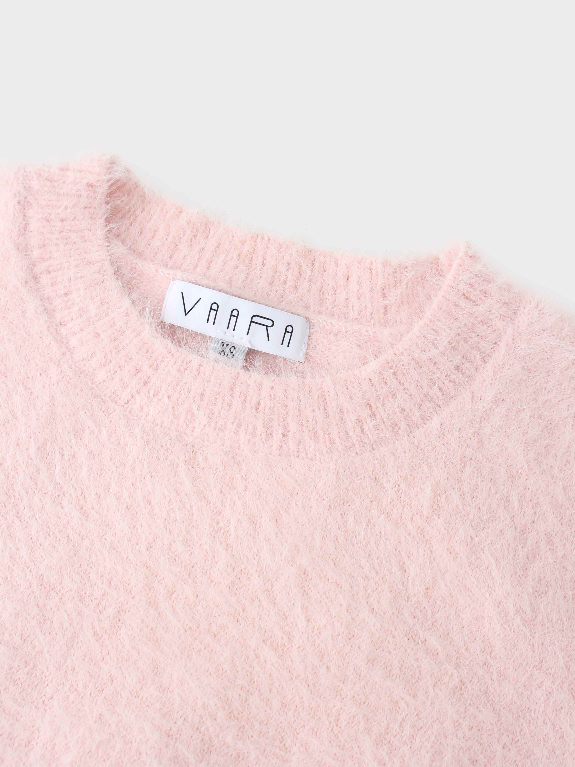 Mohair Crew Neck Sweater-Pink
