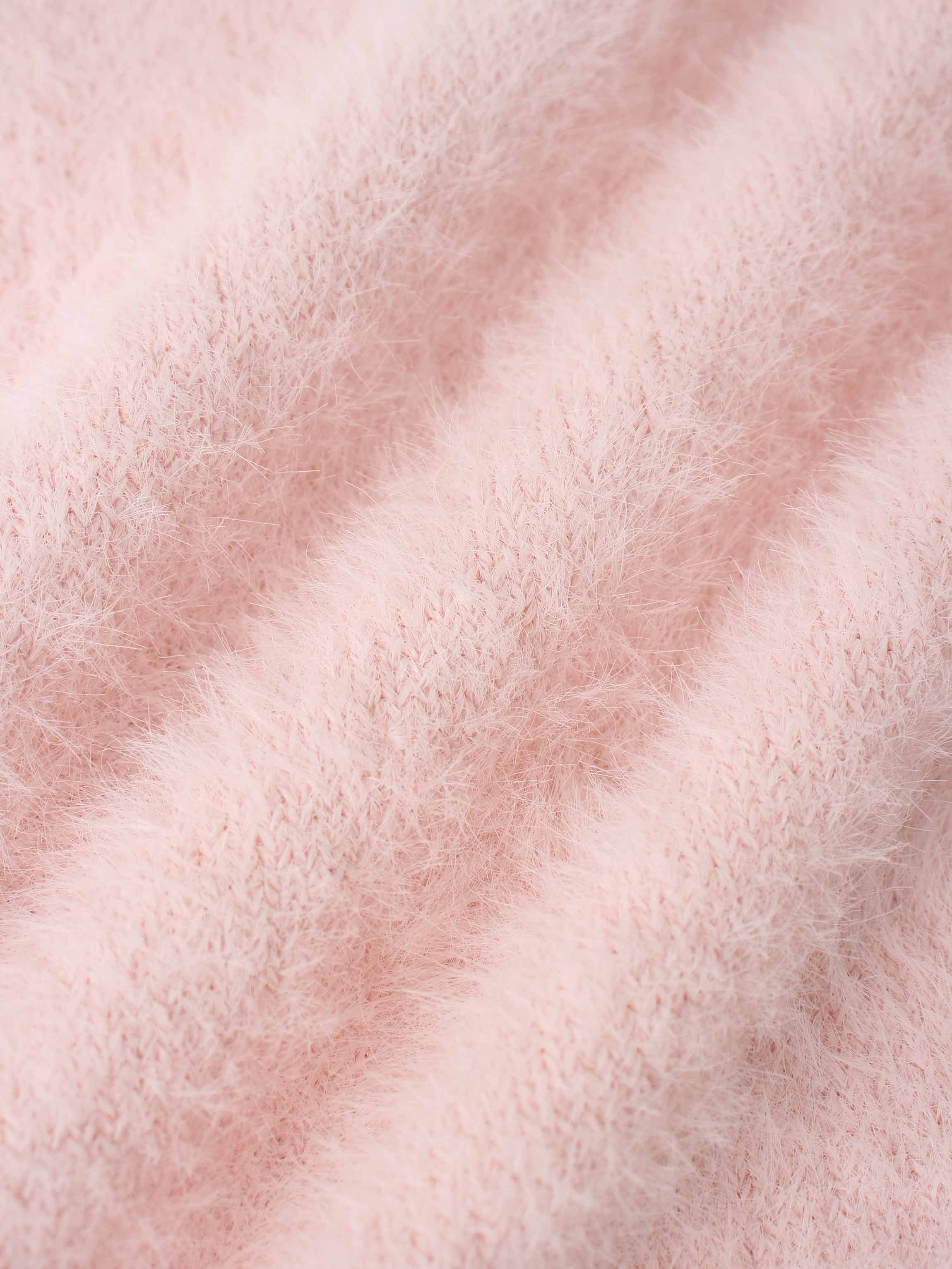 Mohair Crew Neck Sweater-Pink