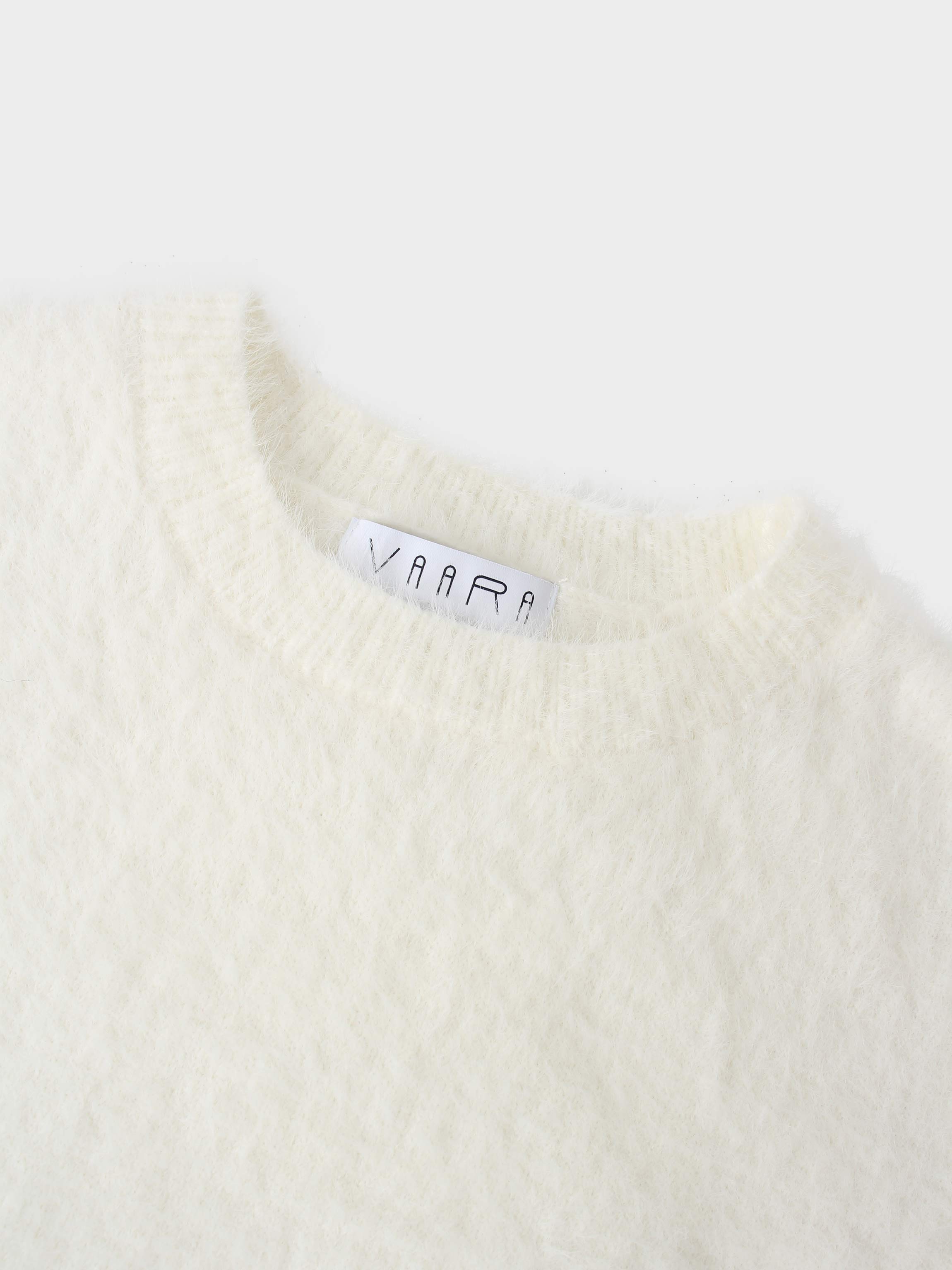 Mohair Crew Neck Sweater-Cream