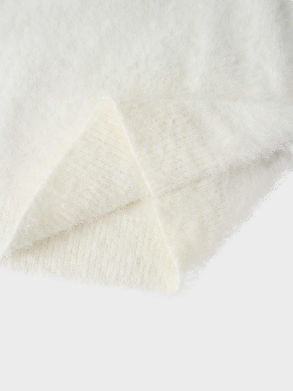 Mohair Crew Neck Sweater-Cream