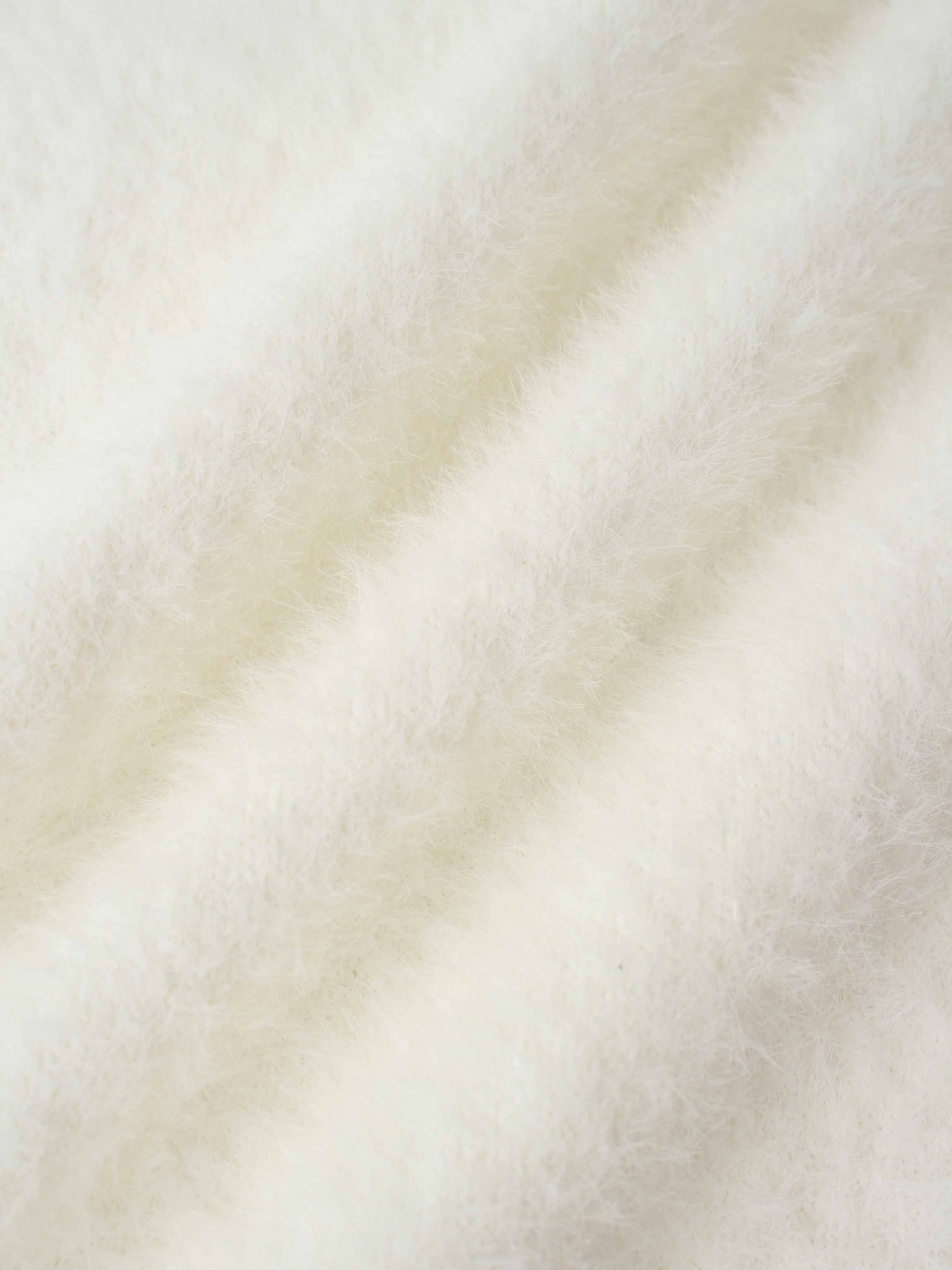 Mohair Crew Neck Sweater-Cream