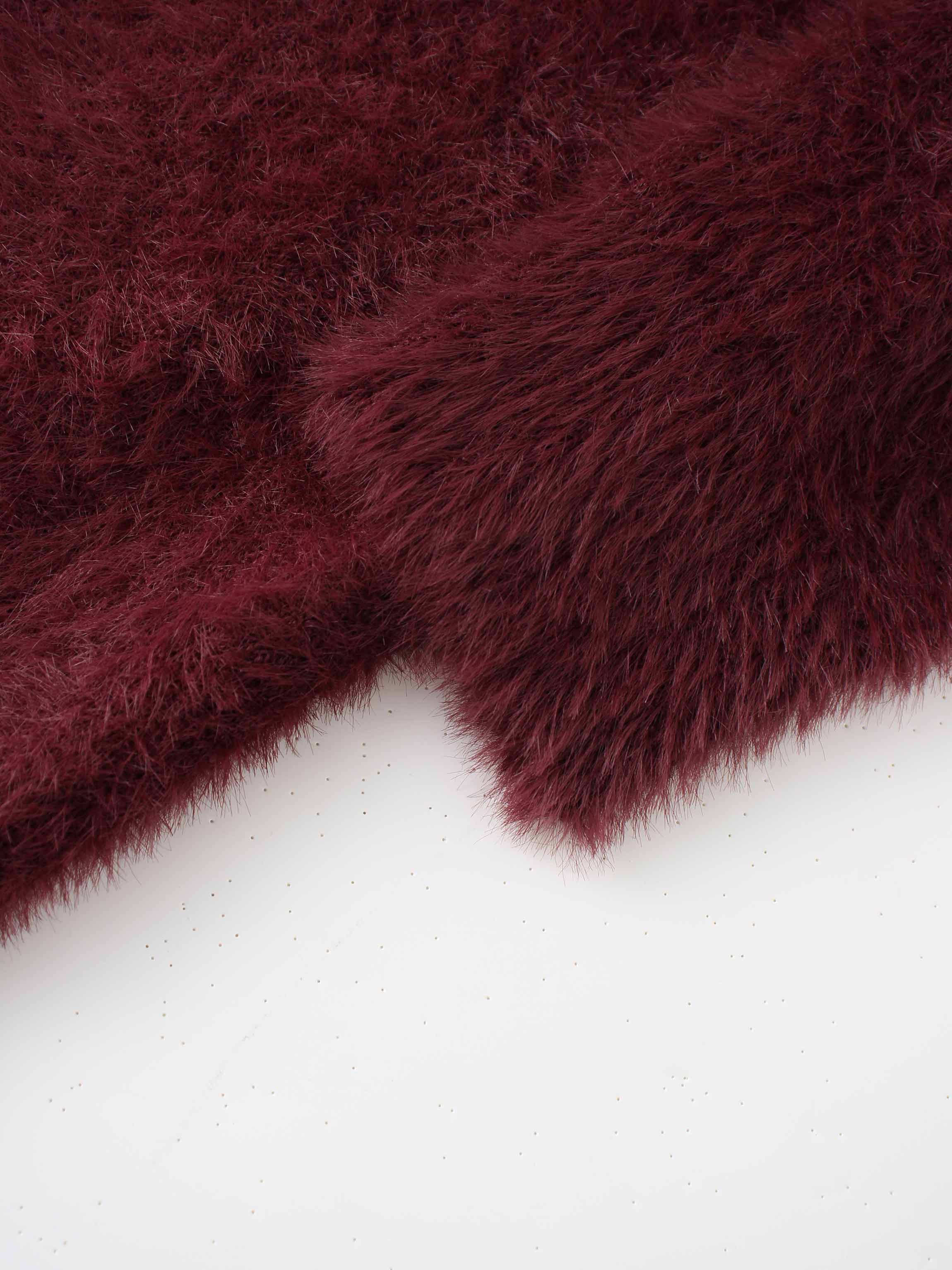 Mohair Crew Neck Sweater-Burgundy