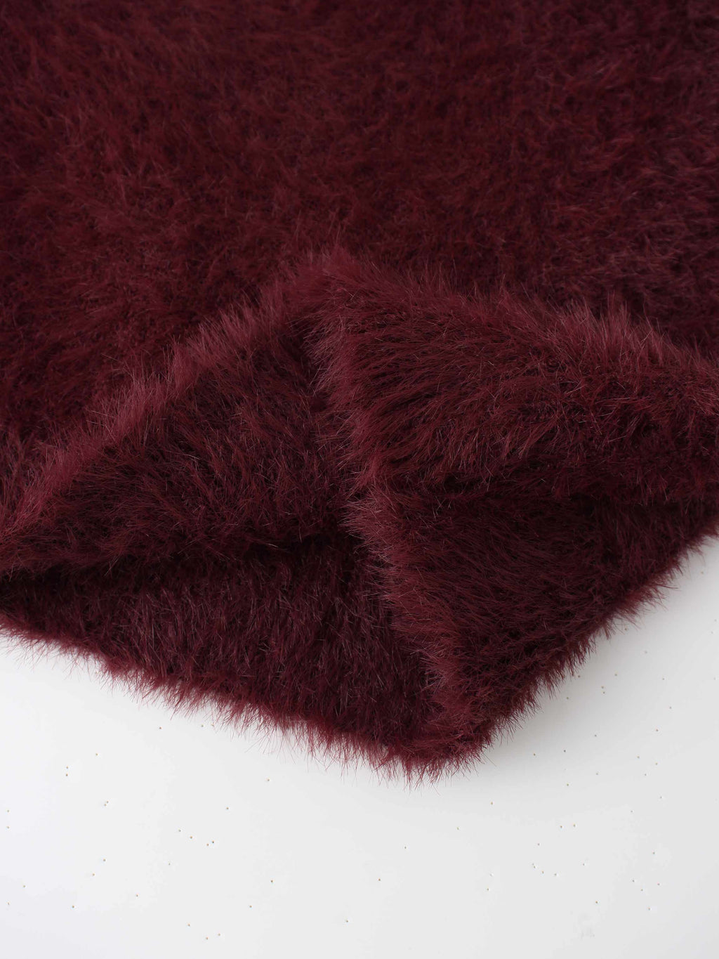 Mohair Crew Neck Sweater-Burgundy