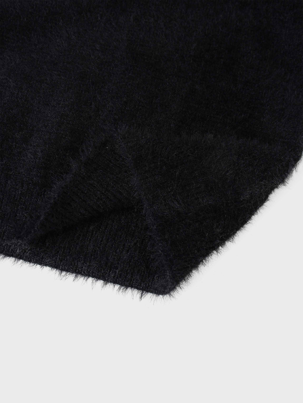 Mohair Crew Neck Sweater-Black