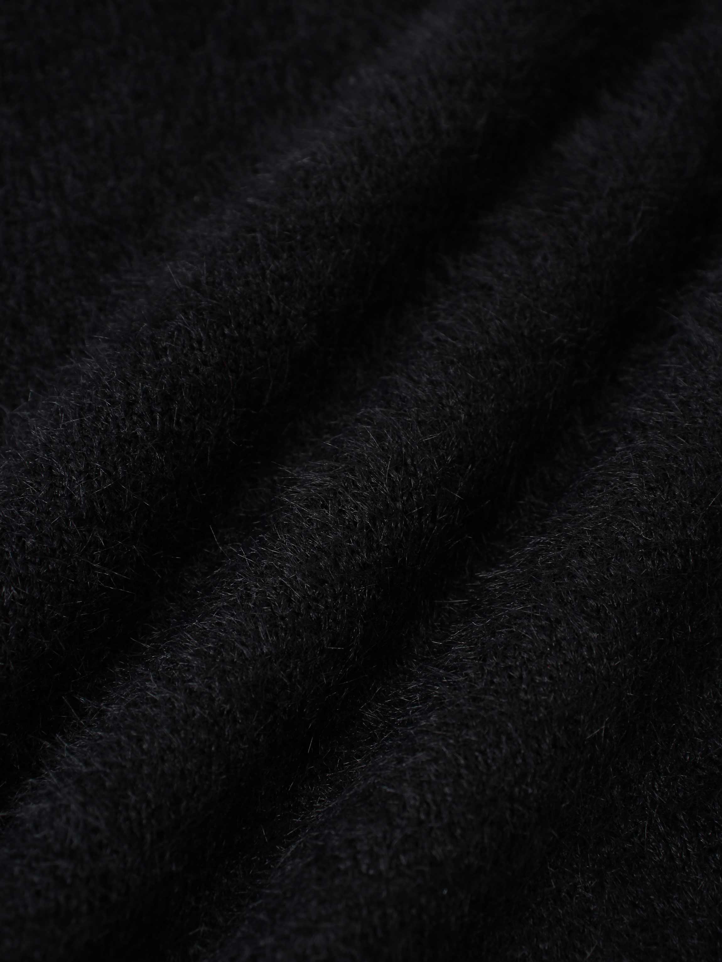 Mohair Crew Neck Sweater-Black