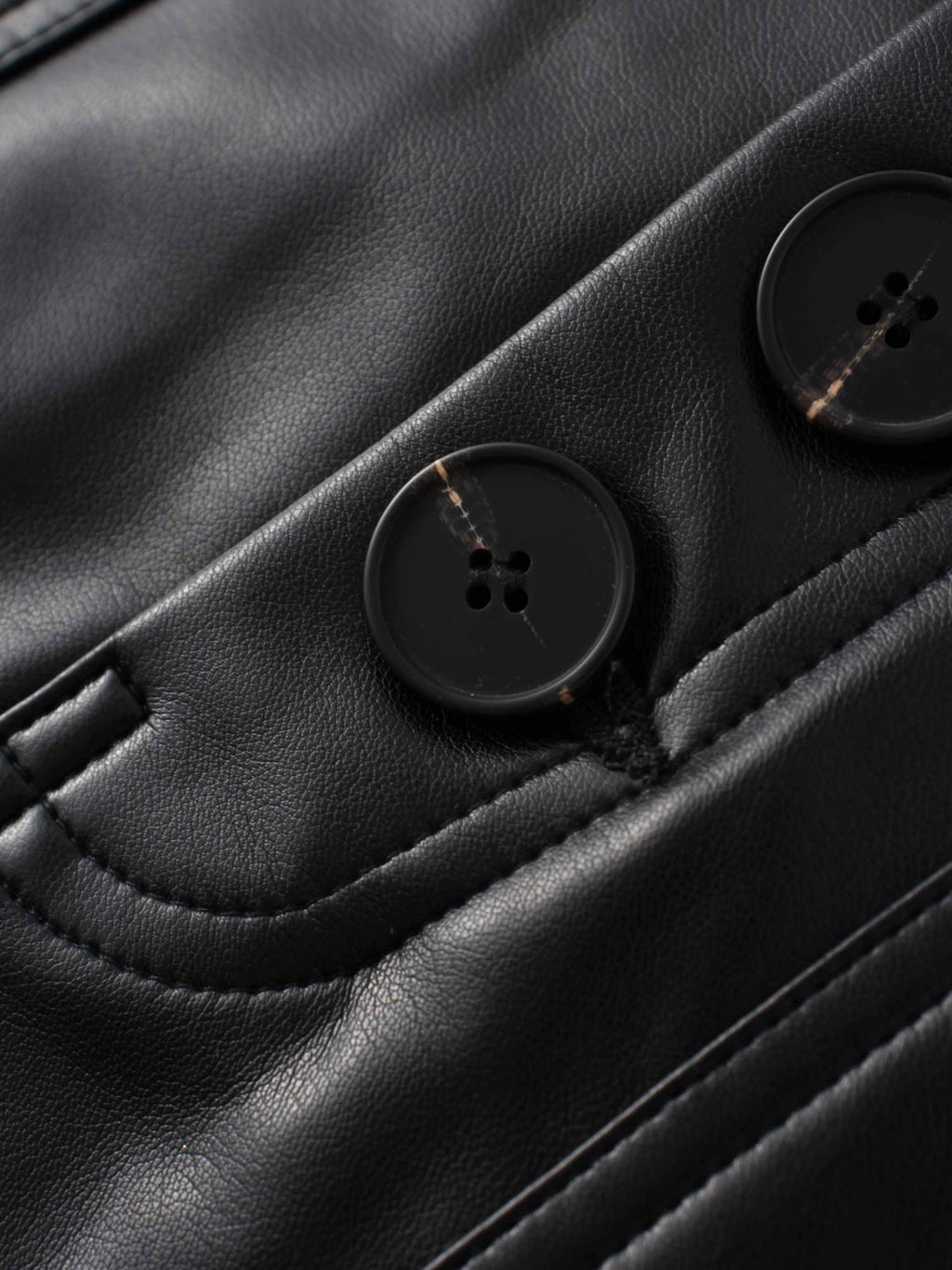 Front Pocket Straight Faux Leather Skirt-Black