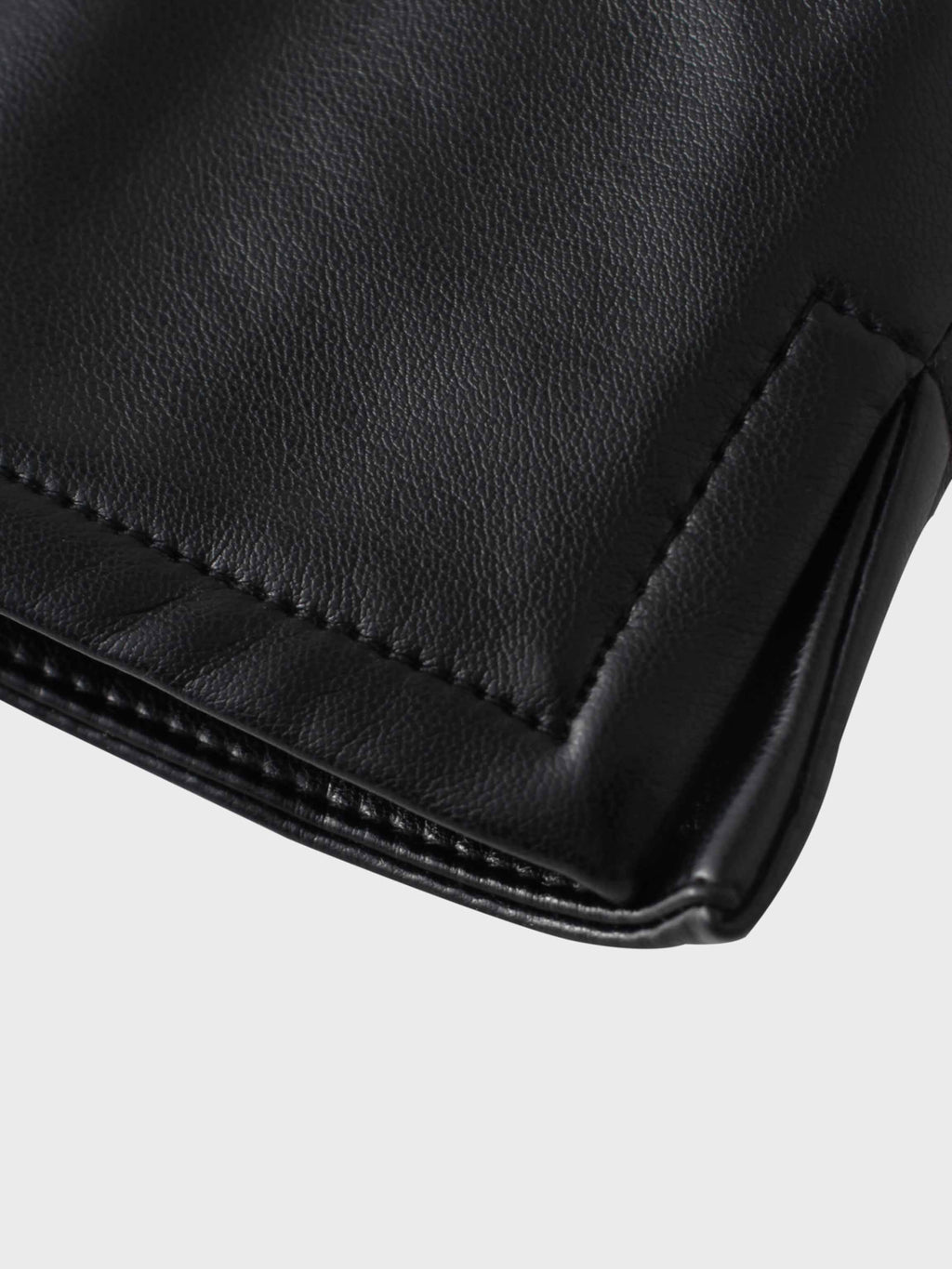 Front Pocket Straight Faux Leather Skirt-Black