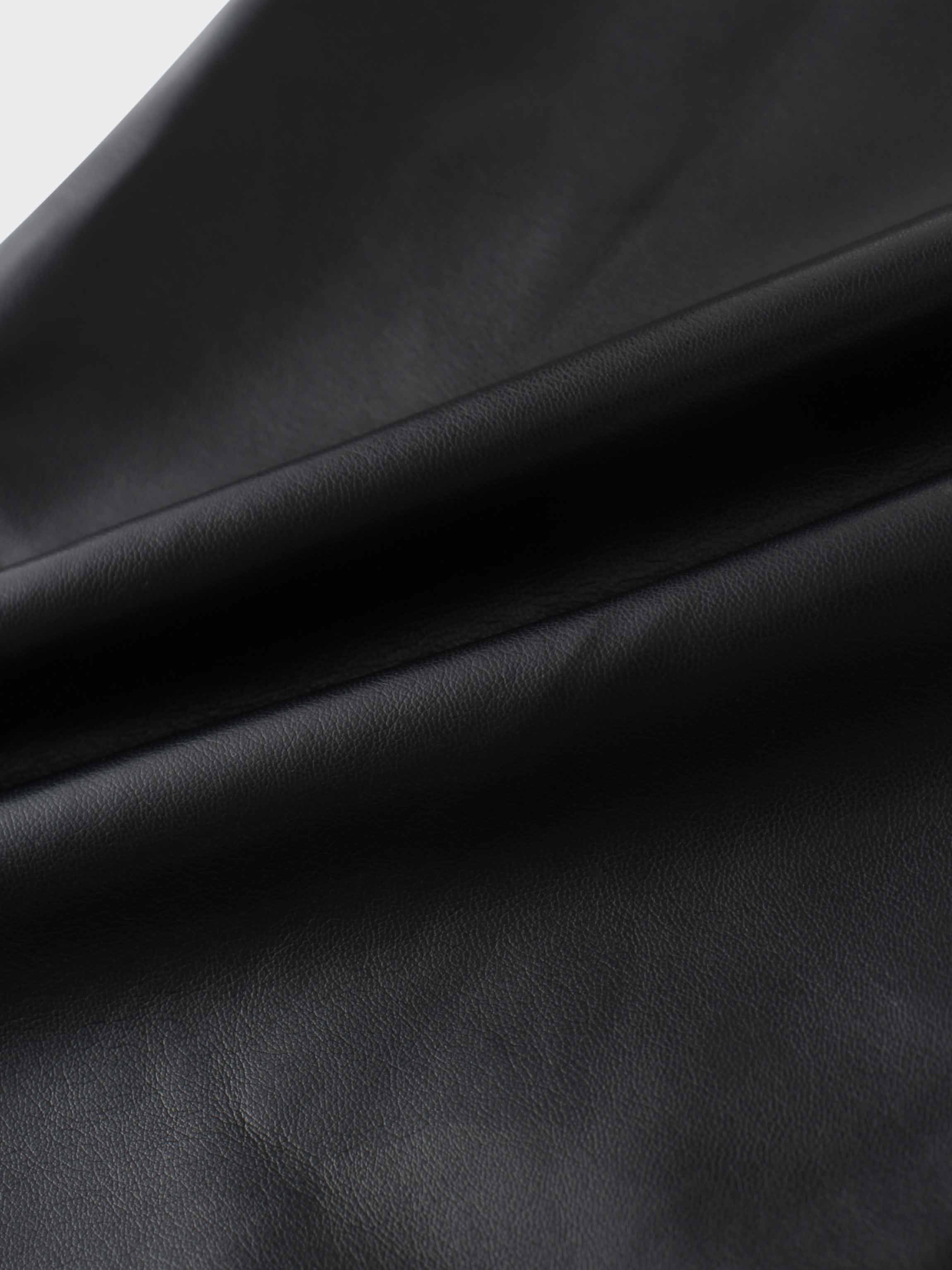 Front Pocket Straight Faux Leather Skirt-Black