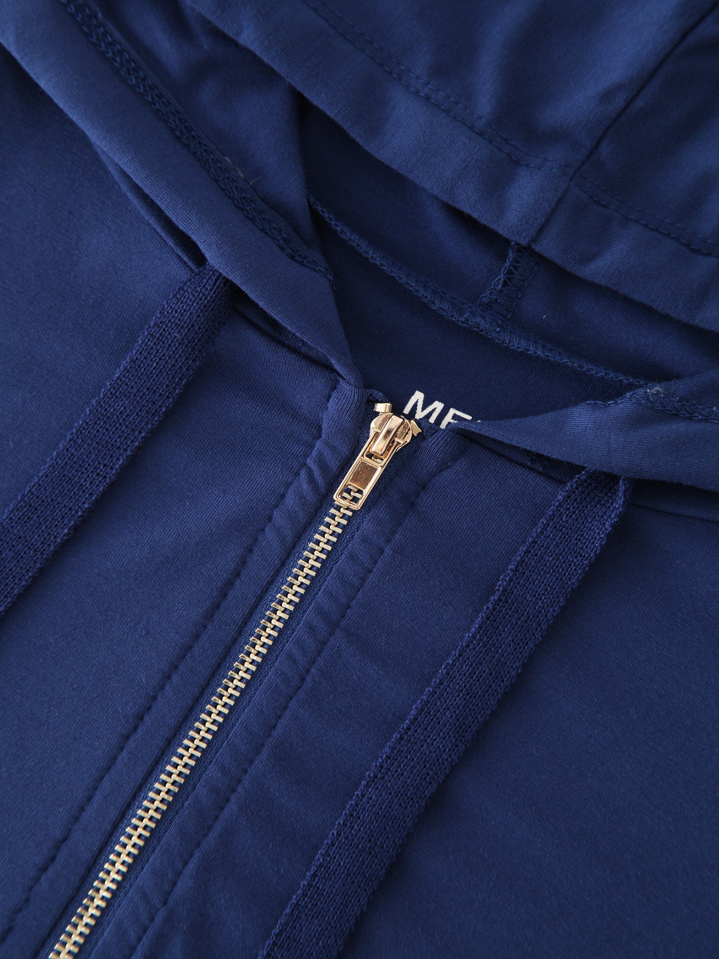 ZIP UP HOODIE-NAVY