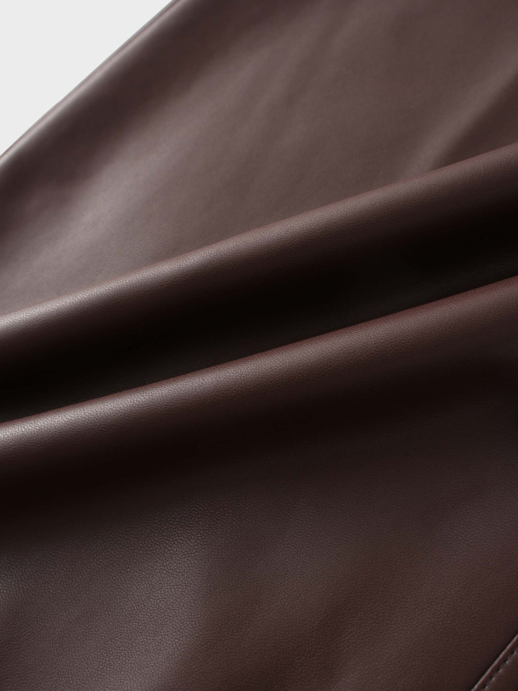 Front Pocket Straight Faux Leather Skirt-Brown