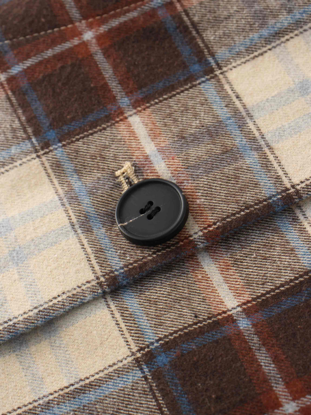 Plaid Button Down A-Line Skirt-Ivory/Tan/Brown