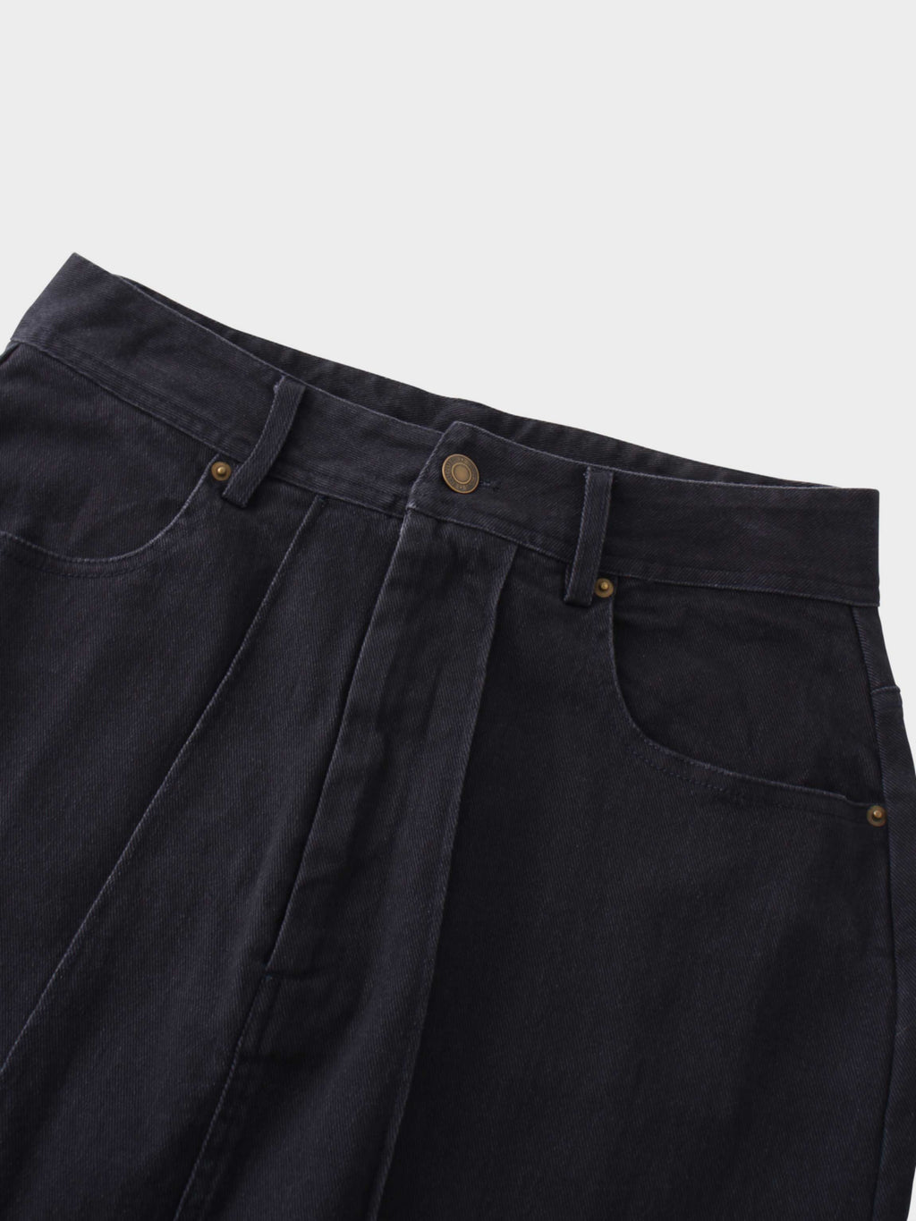 Side Seamed Twill Skirt-Navy