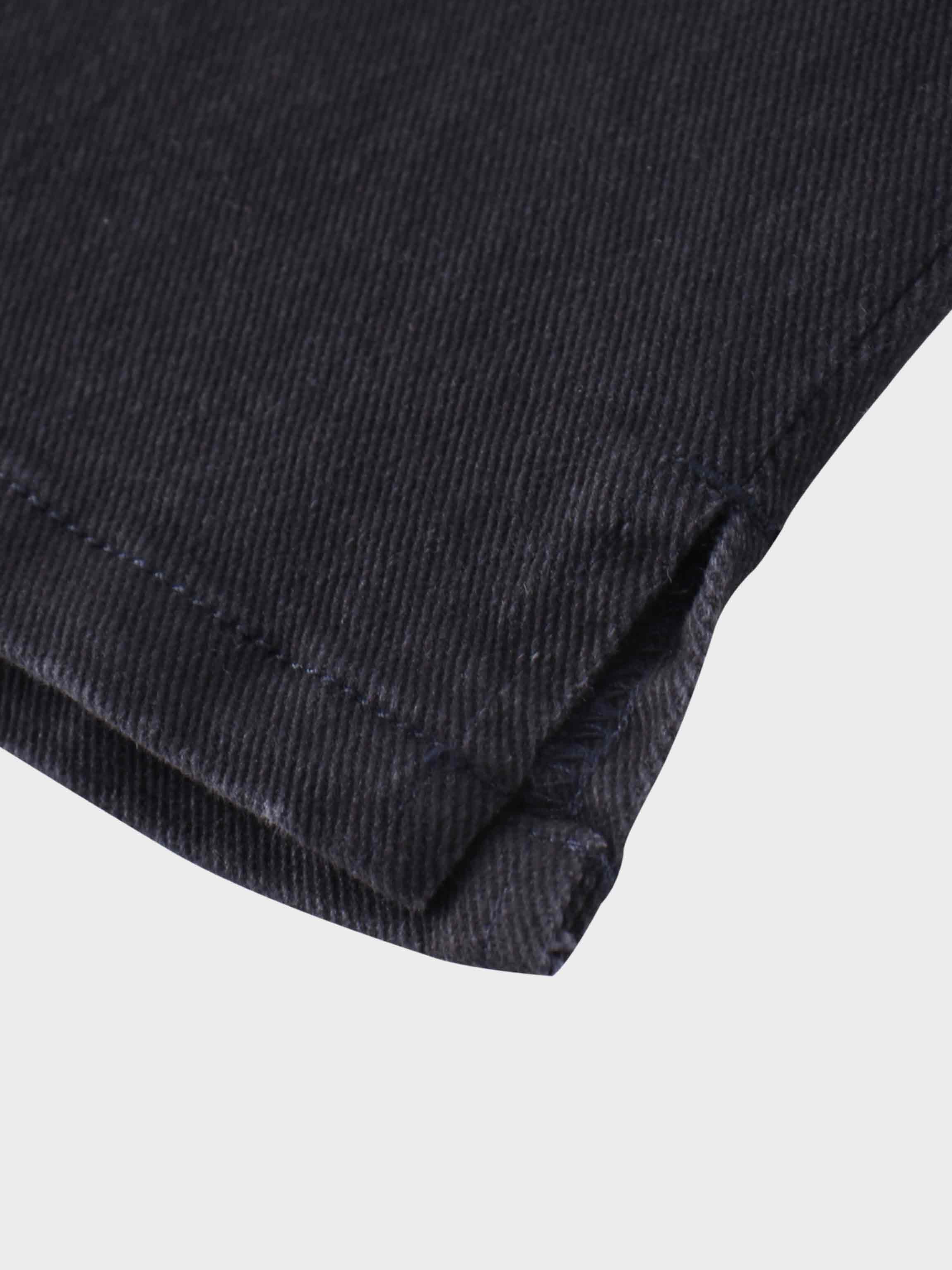 Side Seamed Twill Skirt-Black