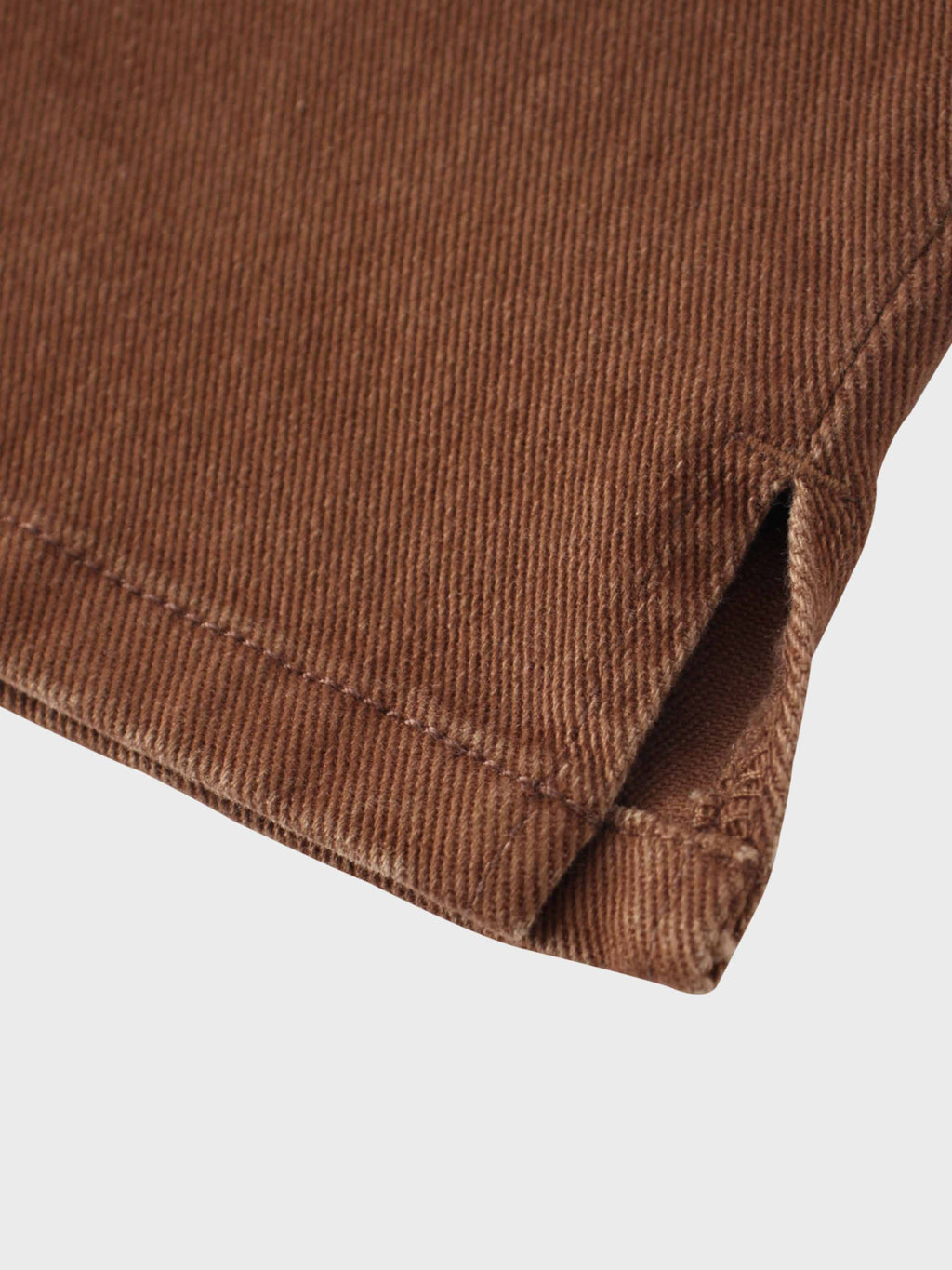 Side Seamed Twill Skirt-Brown