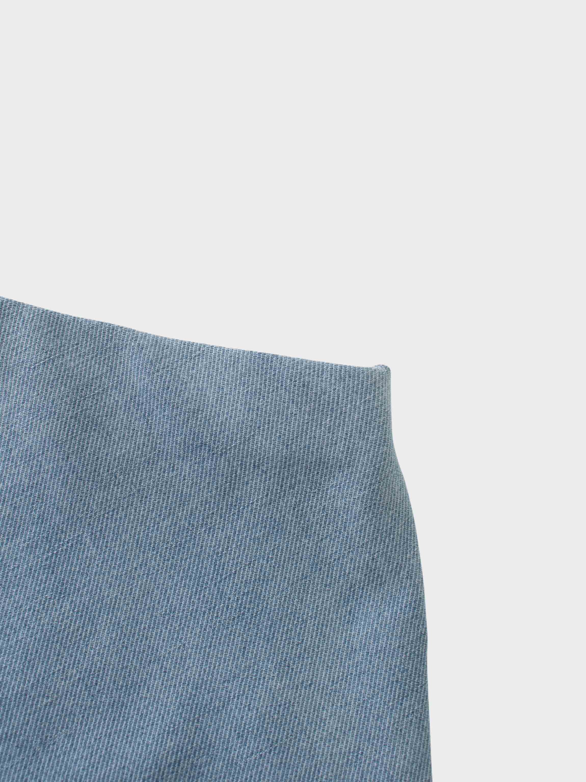 Classic Denim Skirt 35"-Light Blue