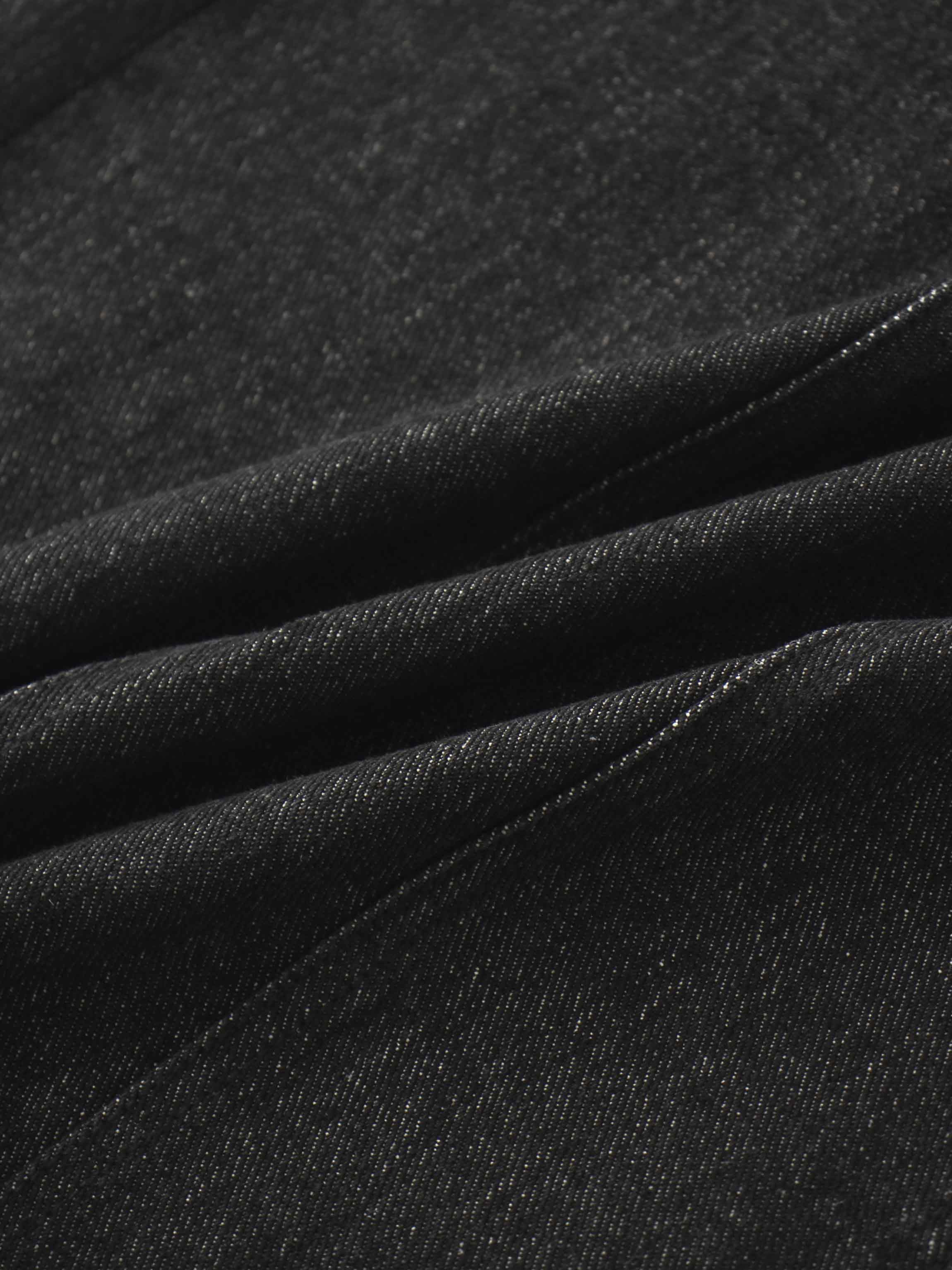 Front Seam Detail Denim Skirt-Black Wash