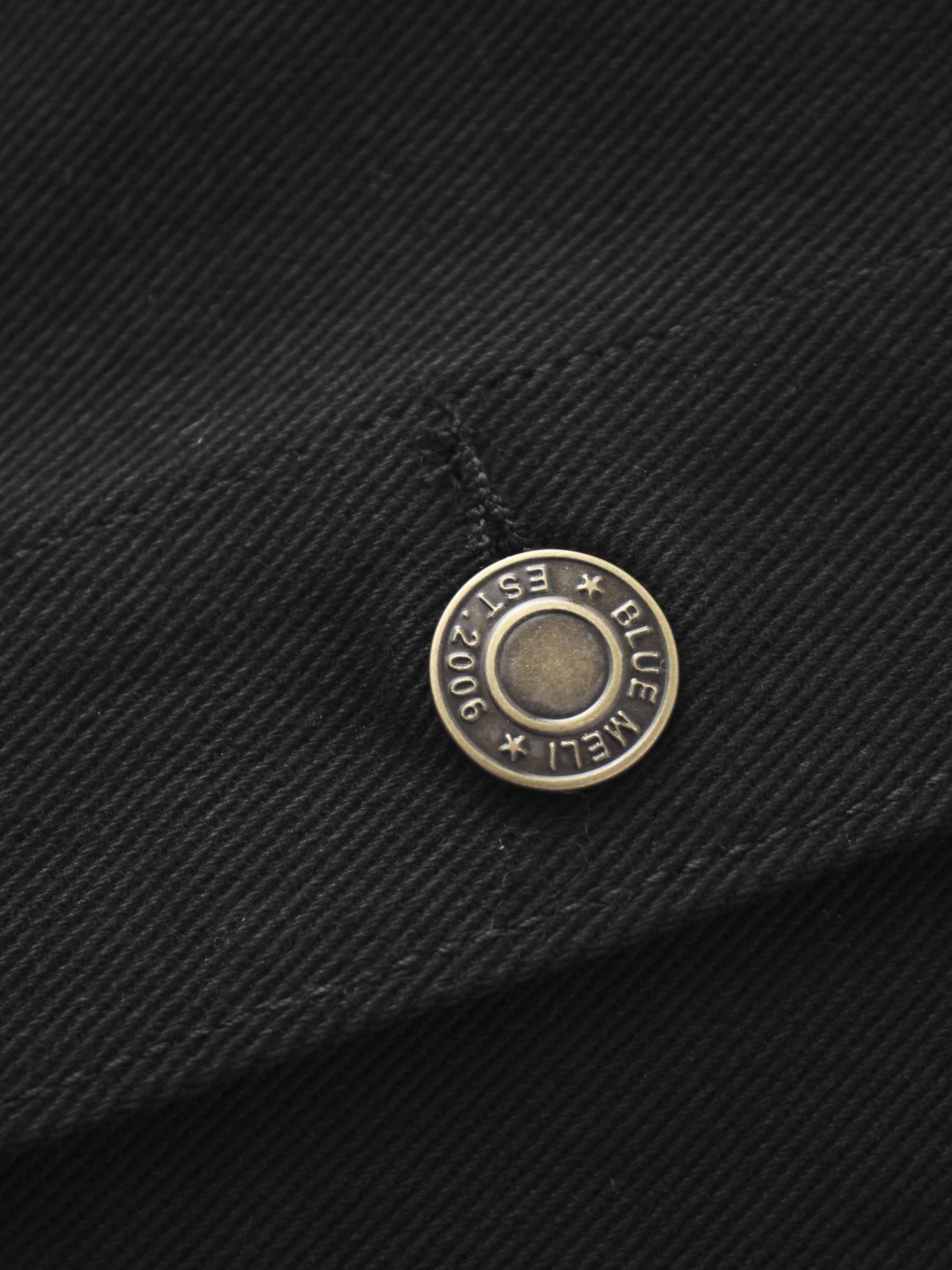 Button Down Denim Skirt-Black