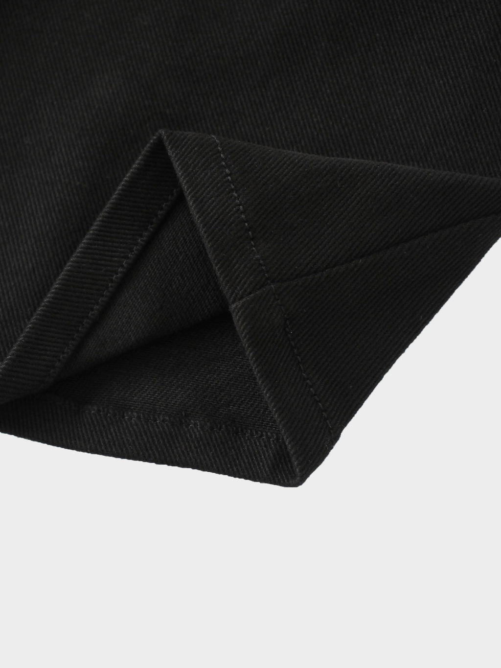 Button Down Denim Skirt-Black