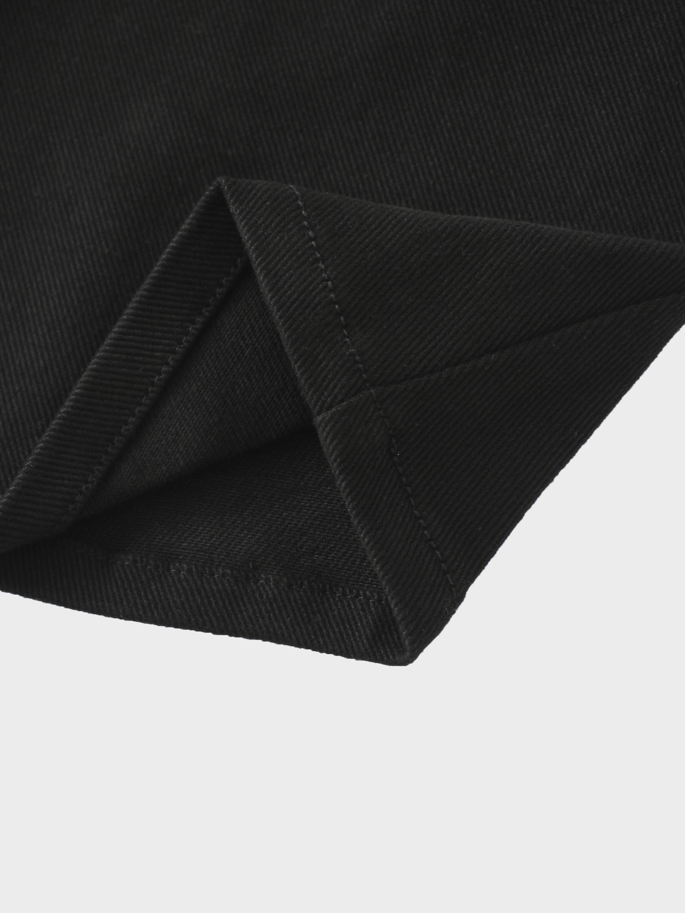 Button Down Denim Skirt-Black