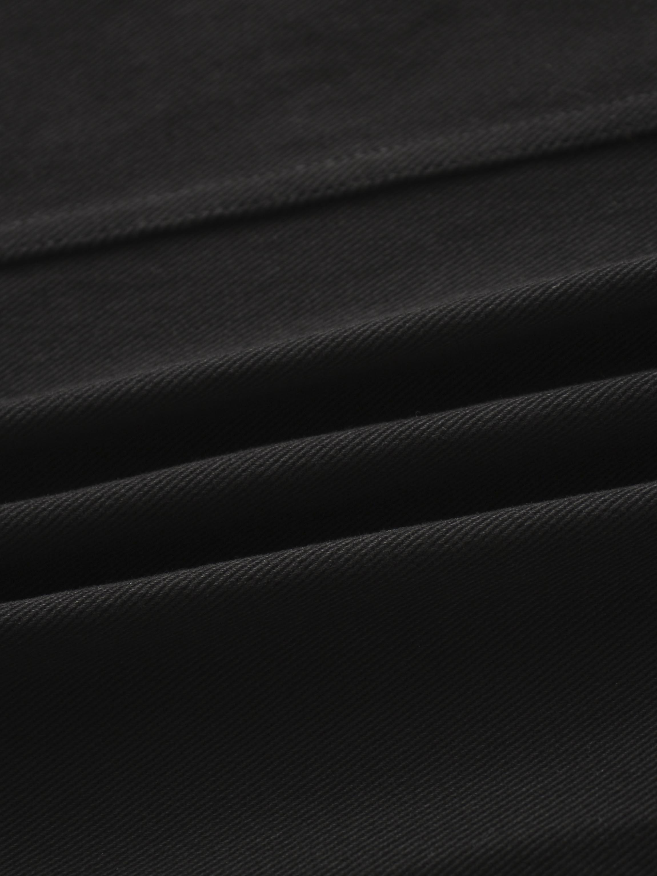 Button Down Denim Skirt-Black