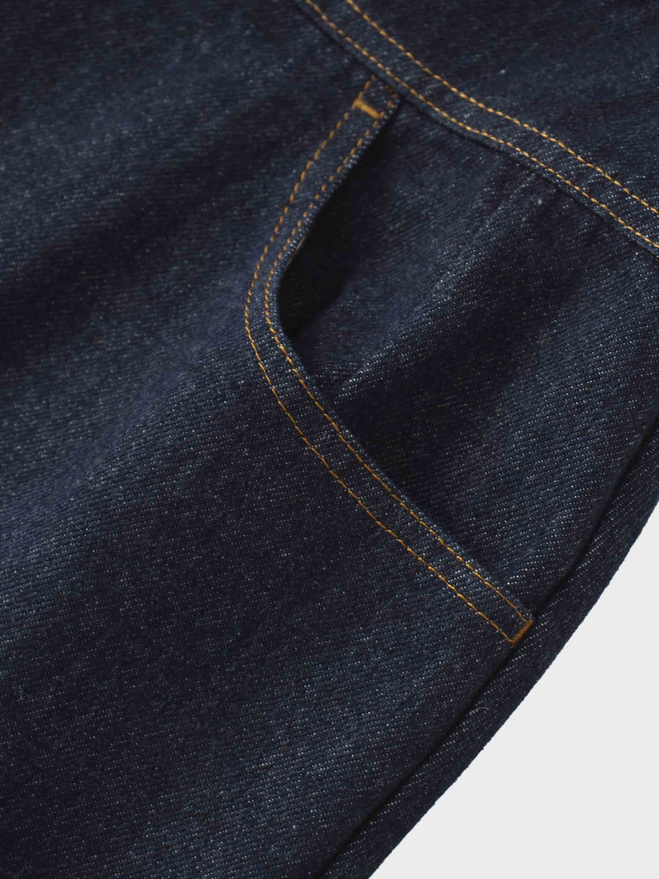 Button Down Denim Skirt-Deep Blue