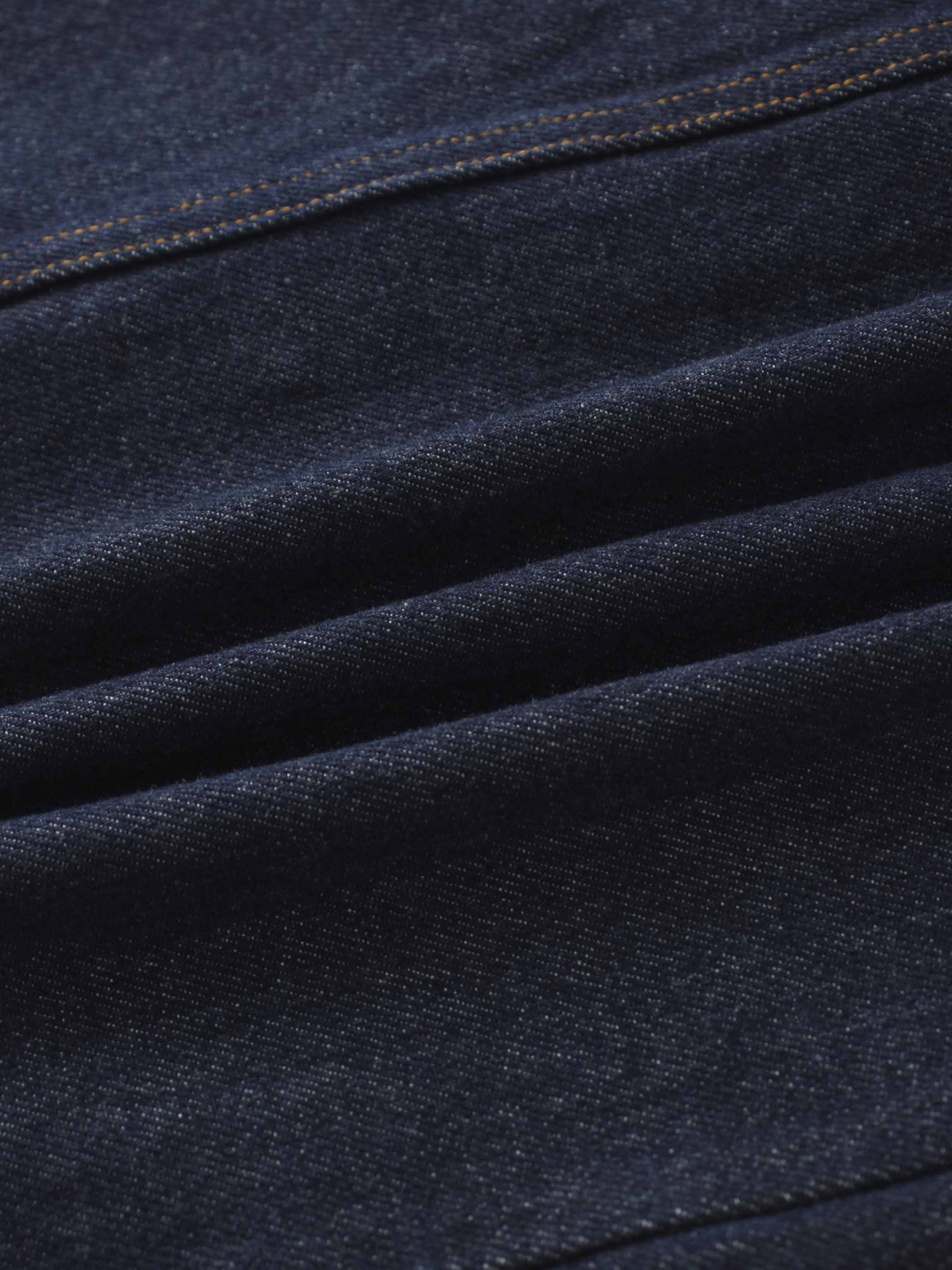 Button Down Denim Skirt-Deep Blue