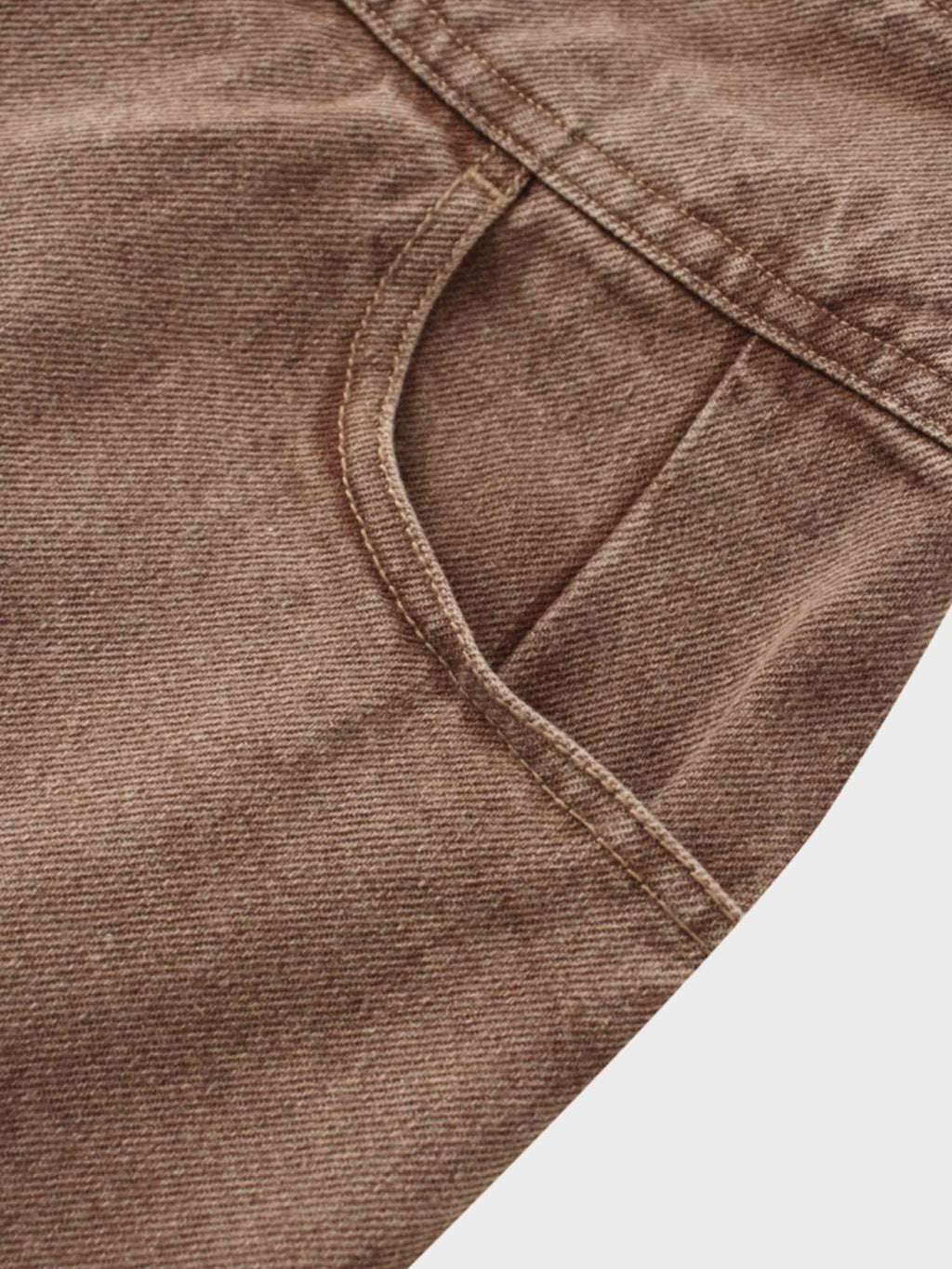 Button Down Denim Skirt-Brown