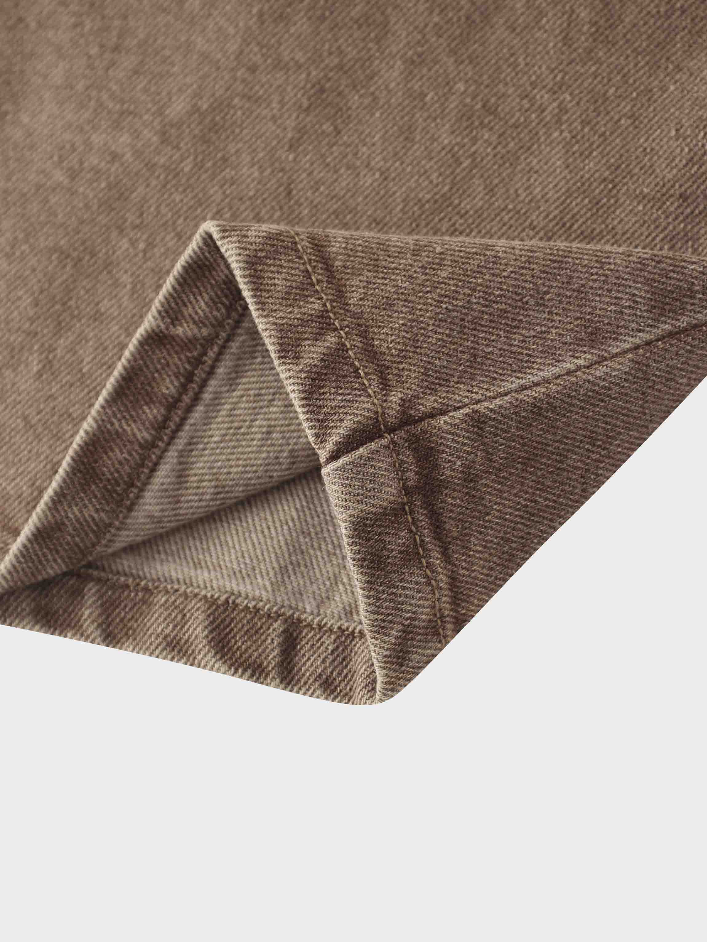 Button Down Denim Skirt-Brown