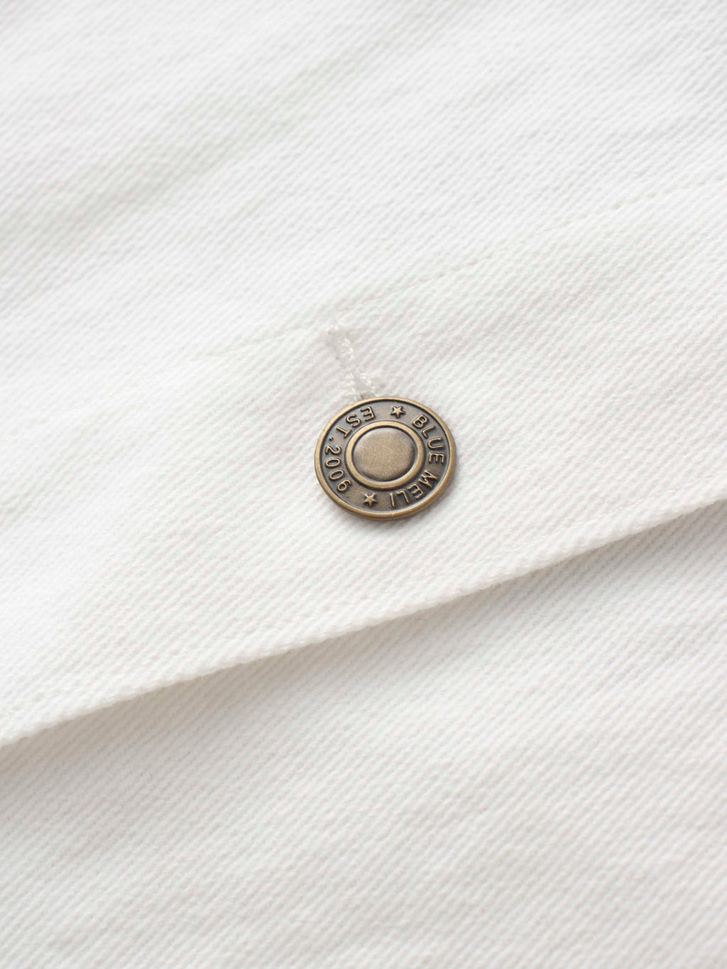 Button Down Denim Skirt-White