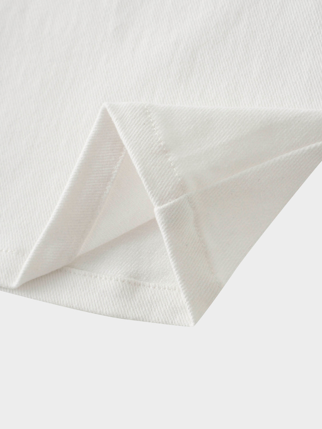 Button Down Denim Skirt-White