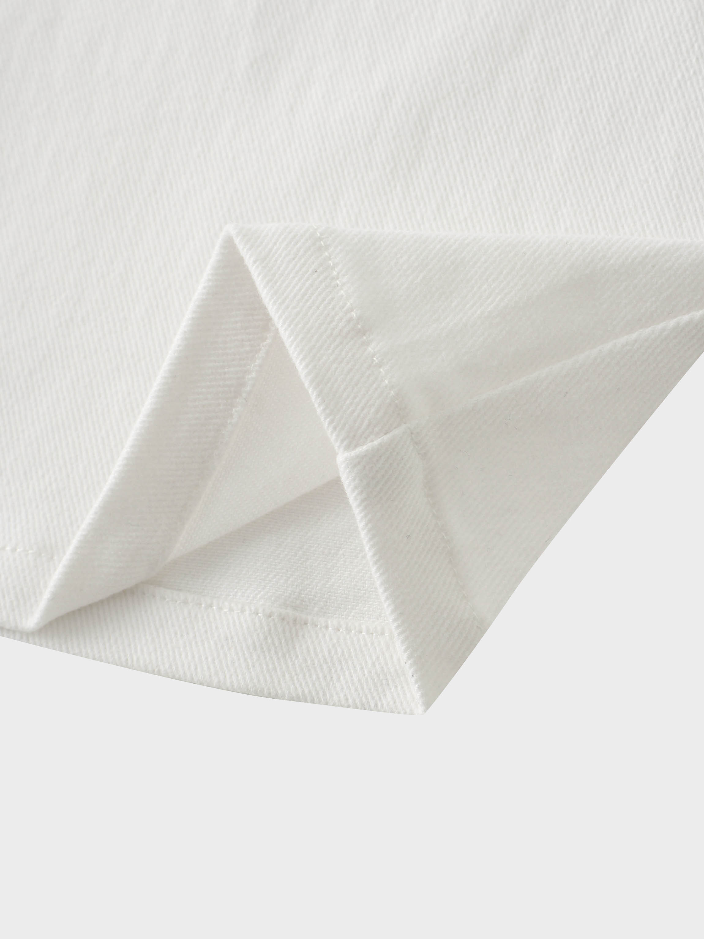 Button Down Denim Skirt-White