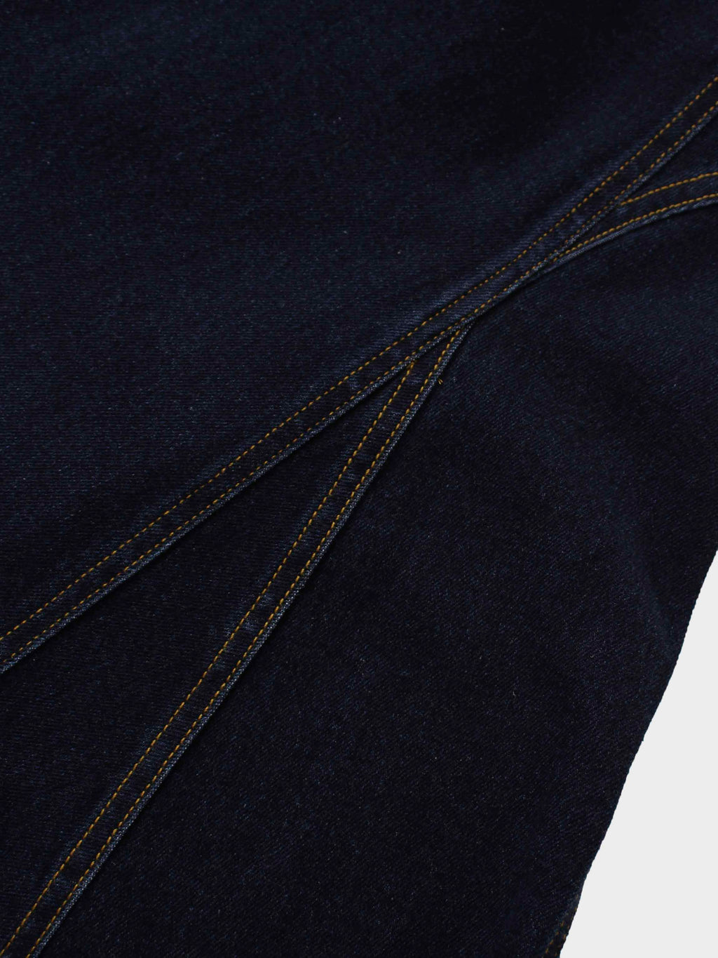 Seamed Full Circle Denim Skirt-Blue