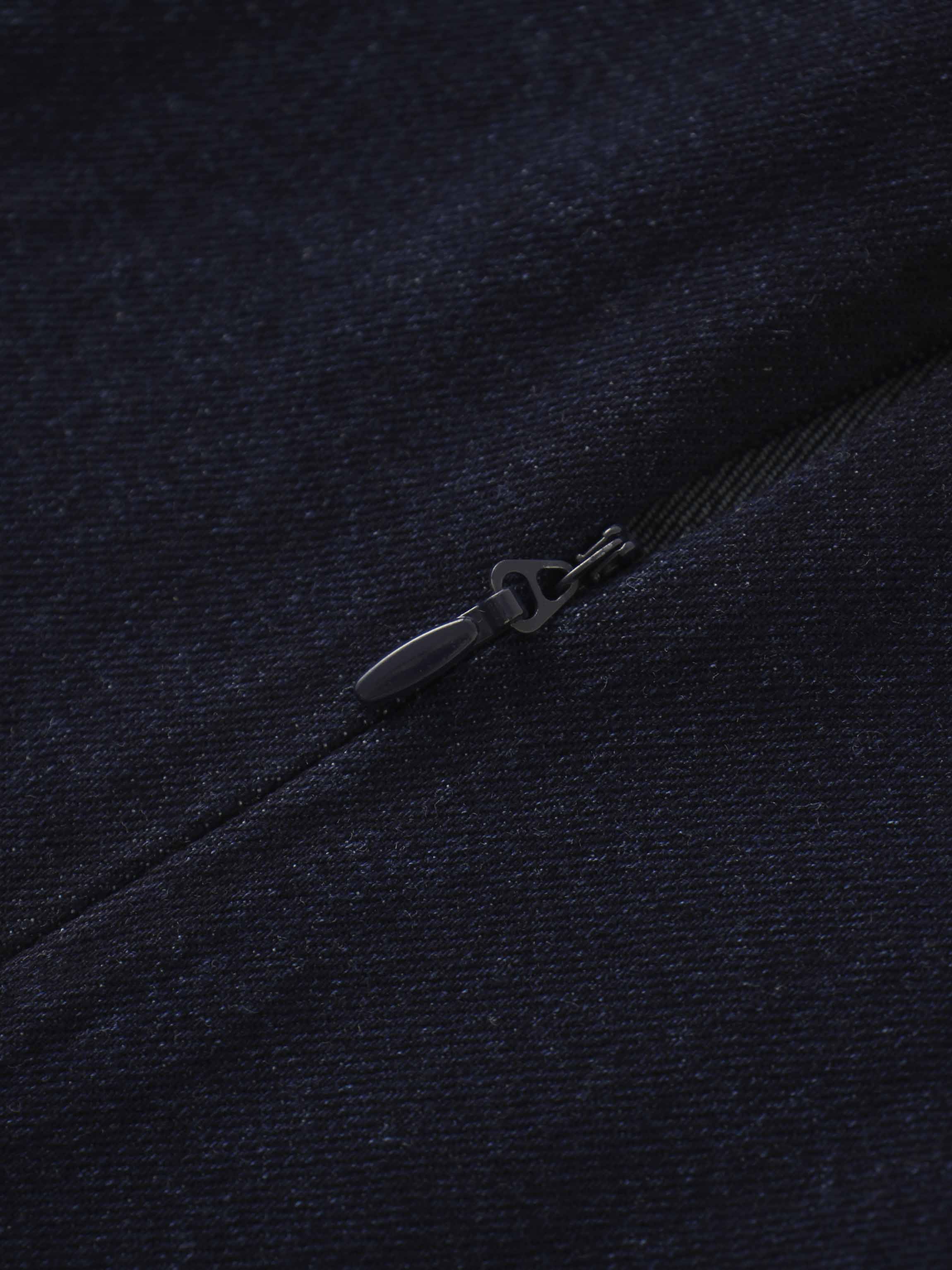 Seamed Full Circle Denim Skirt-Blue