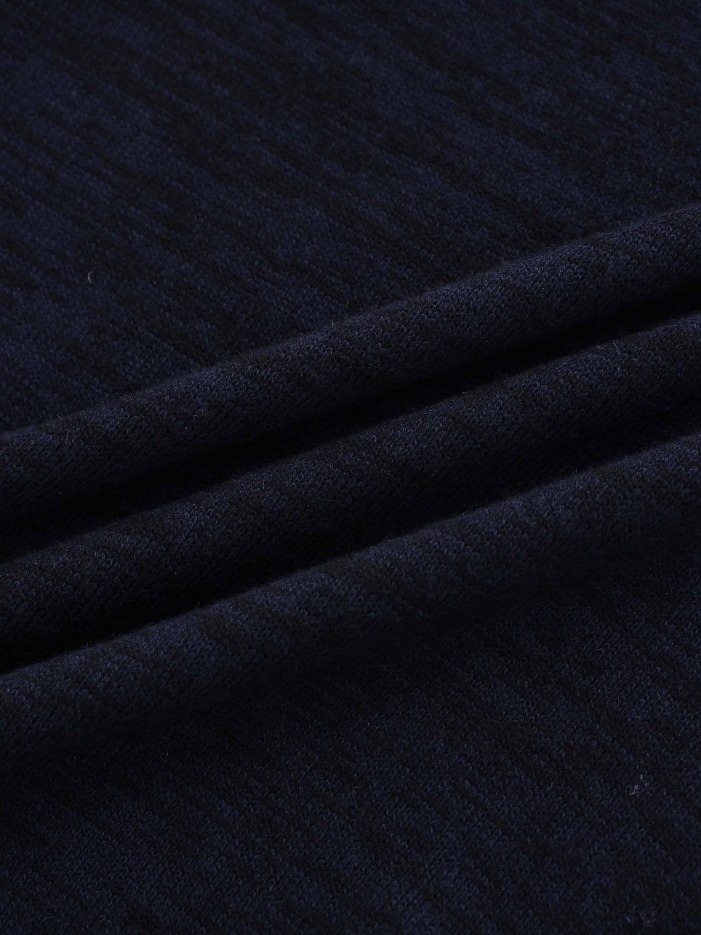 Side Zipper Sweater-Black/Blue