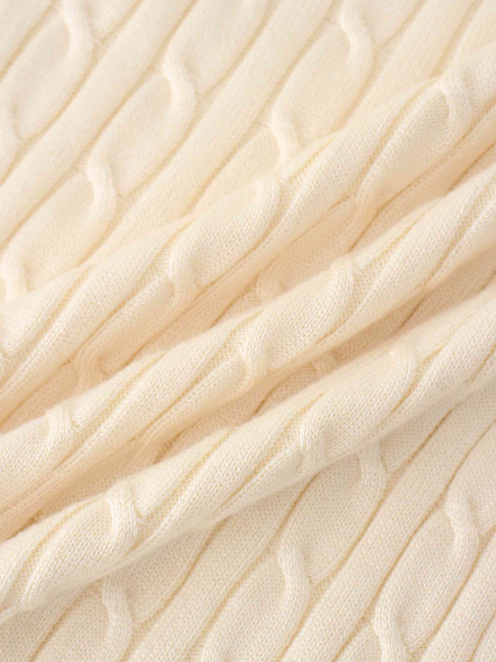 Knit Cable Sweater-Ivory