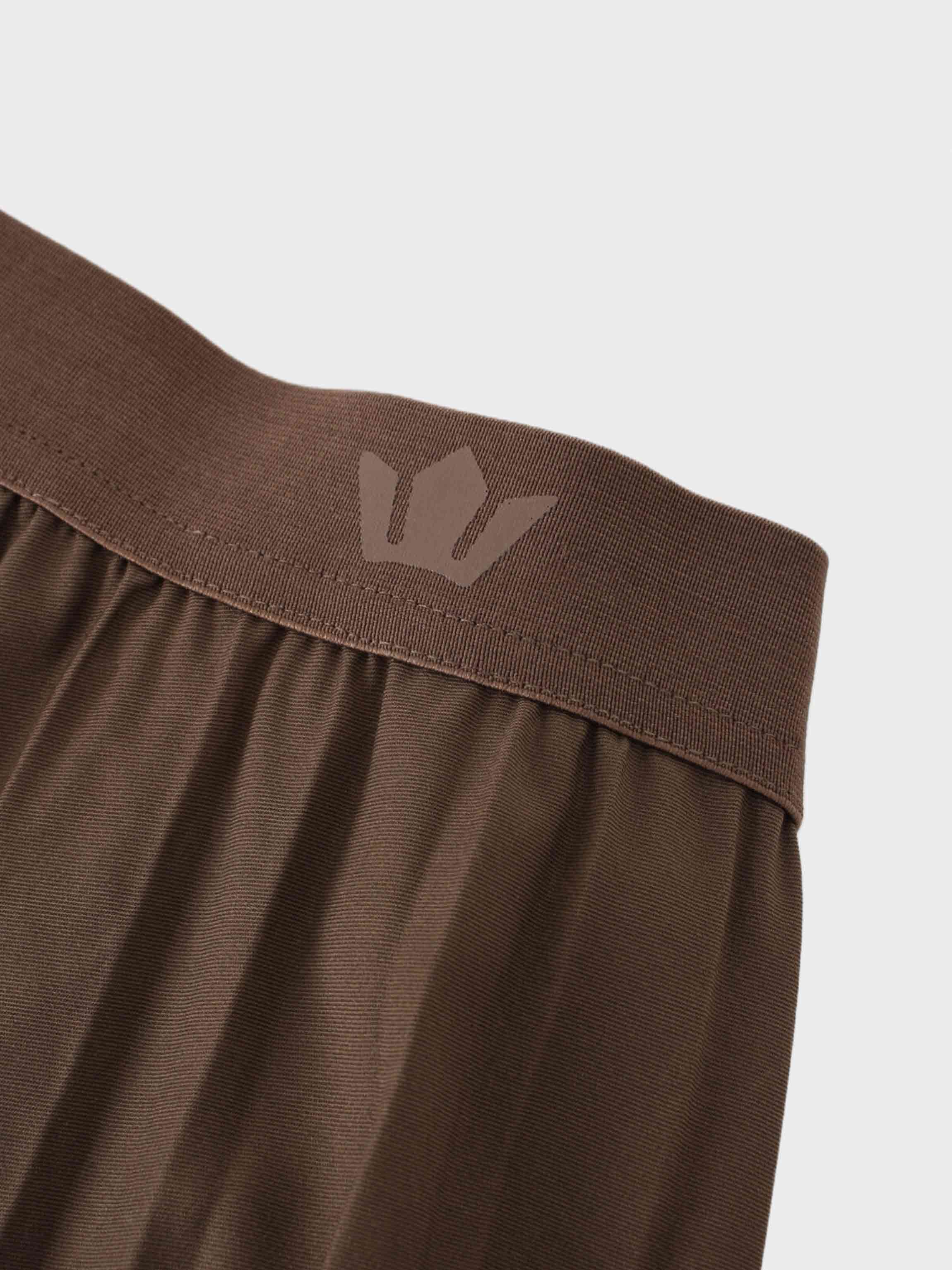 Pleated Skirt 35"-Brown