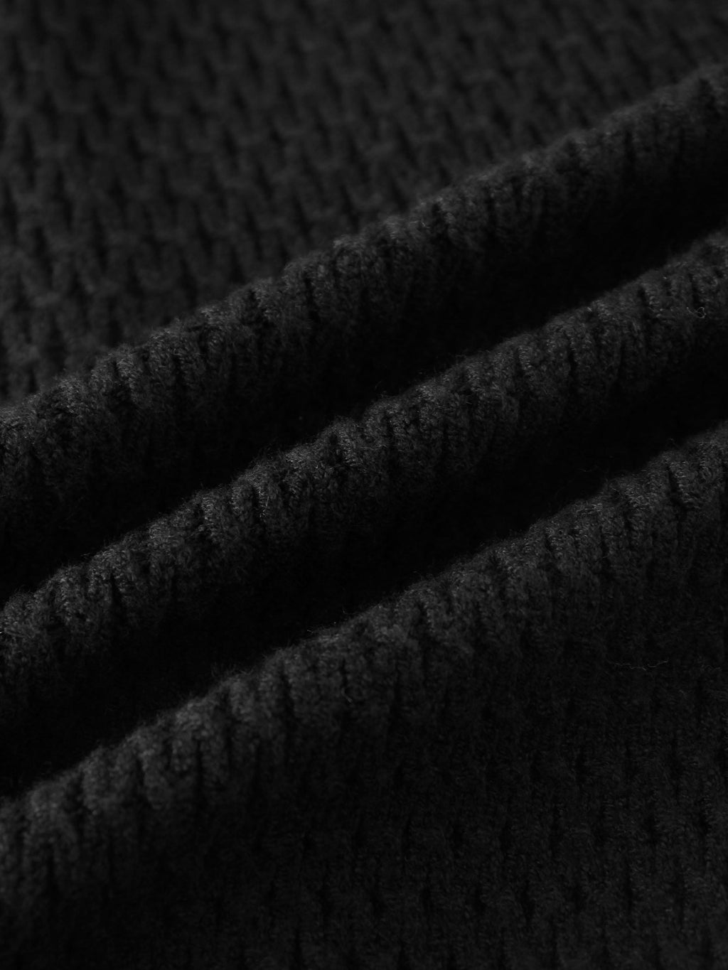 Textured Crew Cardigan-Black