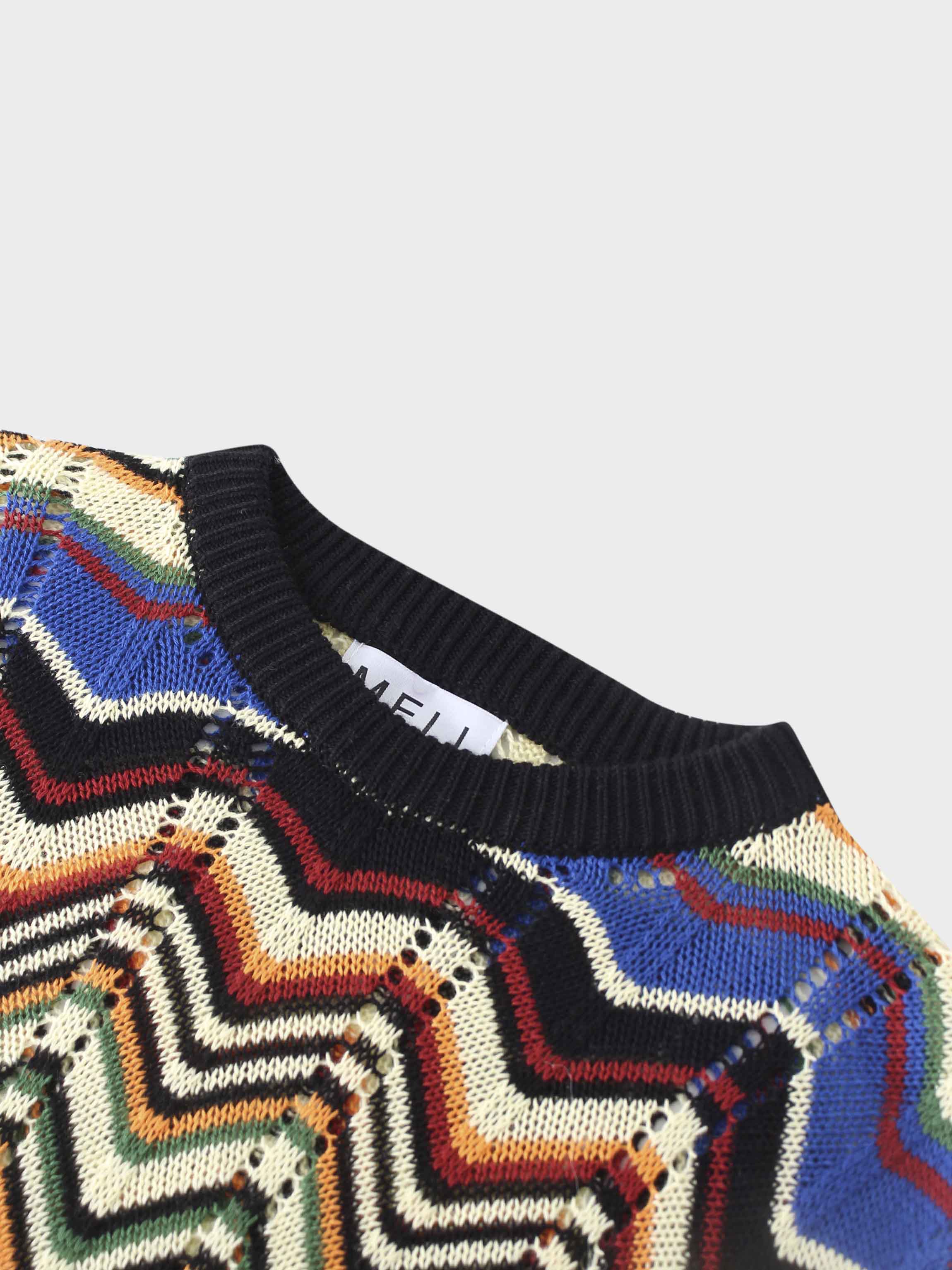 Crochet Wave Sweater-Multi