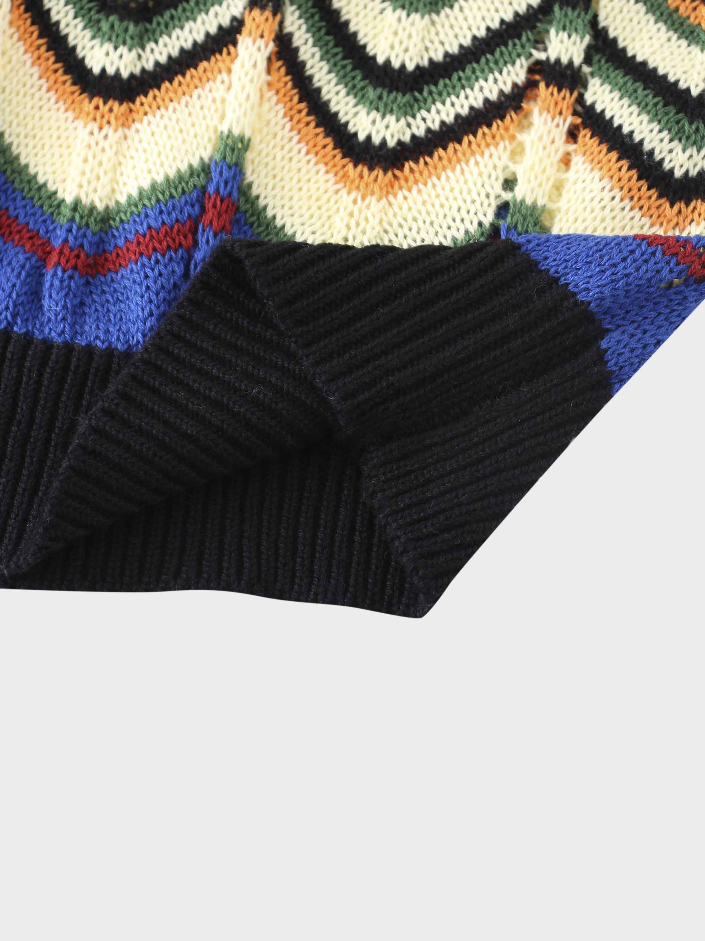 Crochet Wave Sweater-Multi