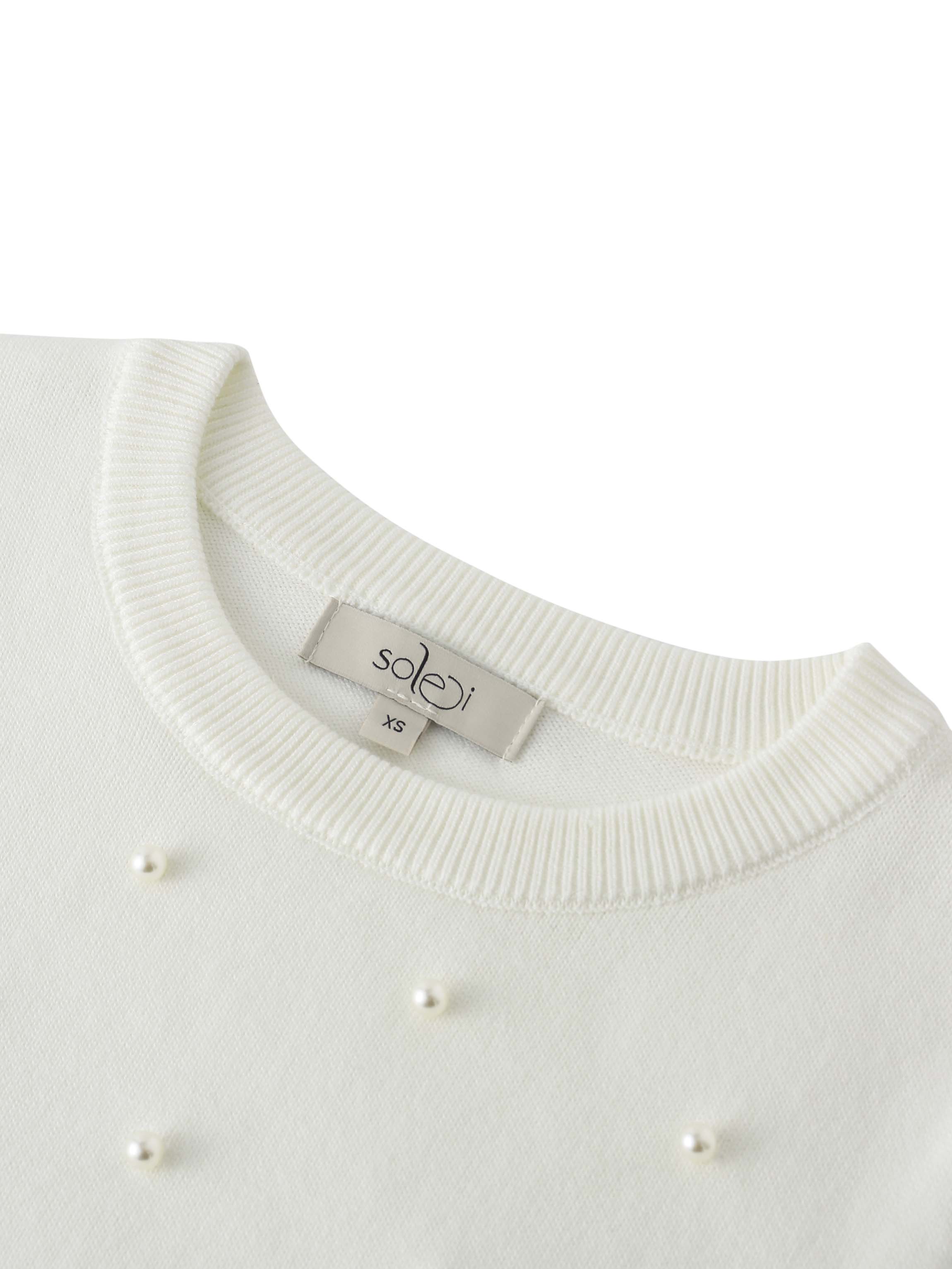 Pearl Embellished Sweater-Ivory