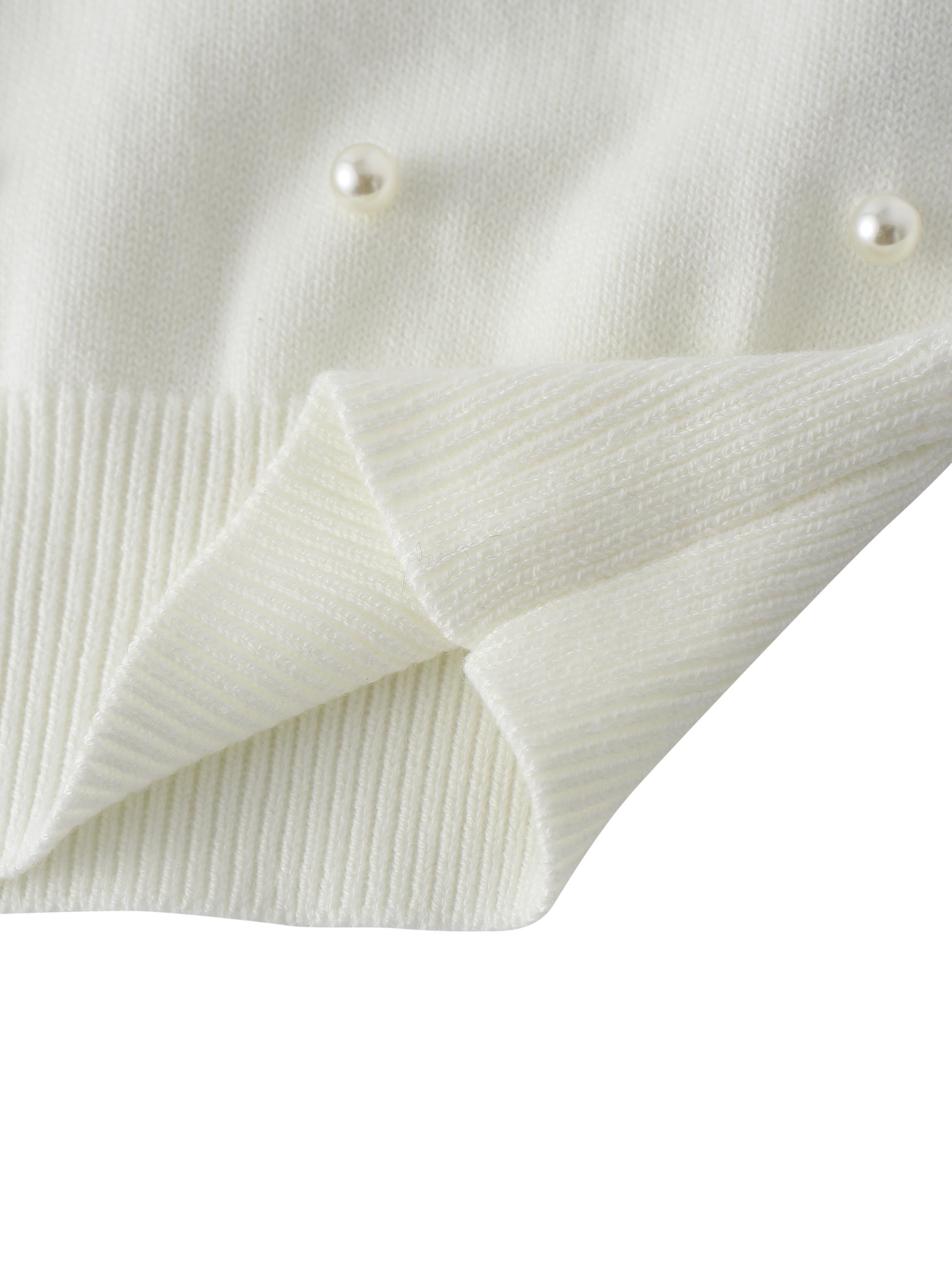 Pearl Embellished Sweater-Ivory