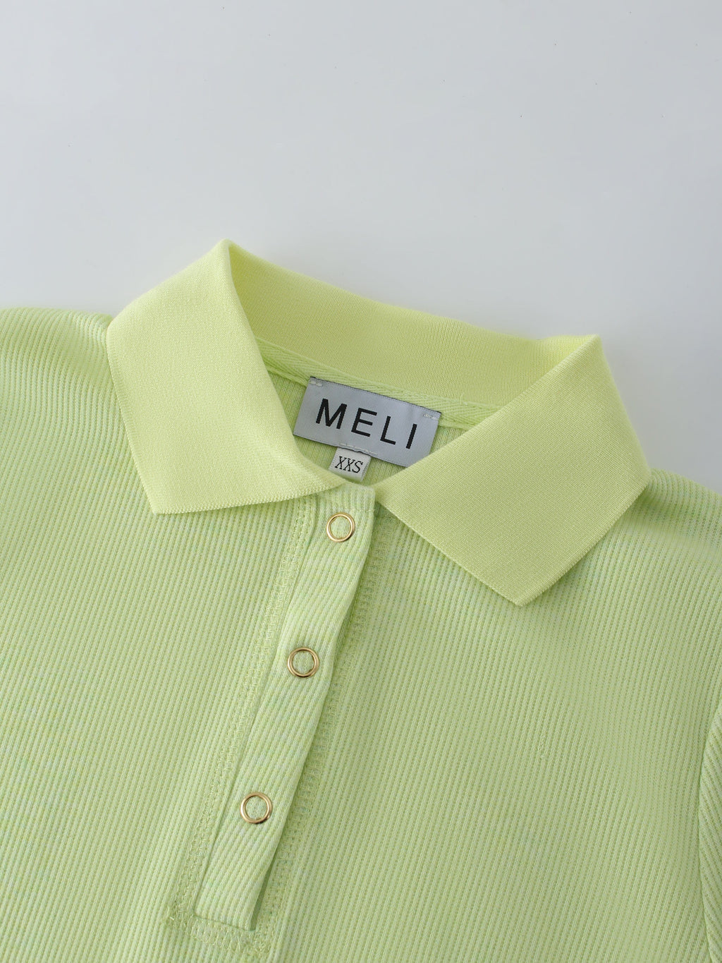 Ribbed Collar T-Shirt-Yellow