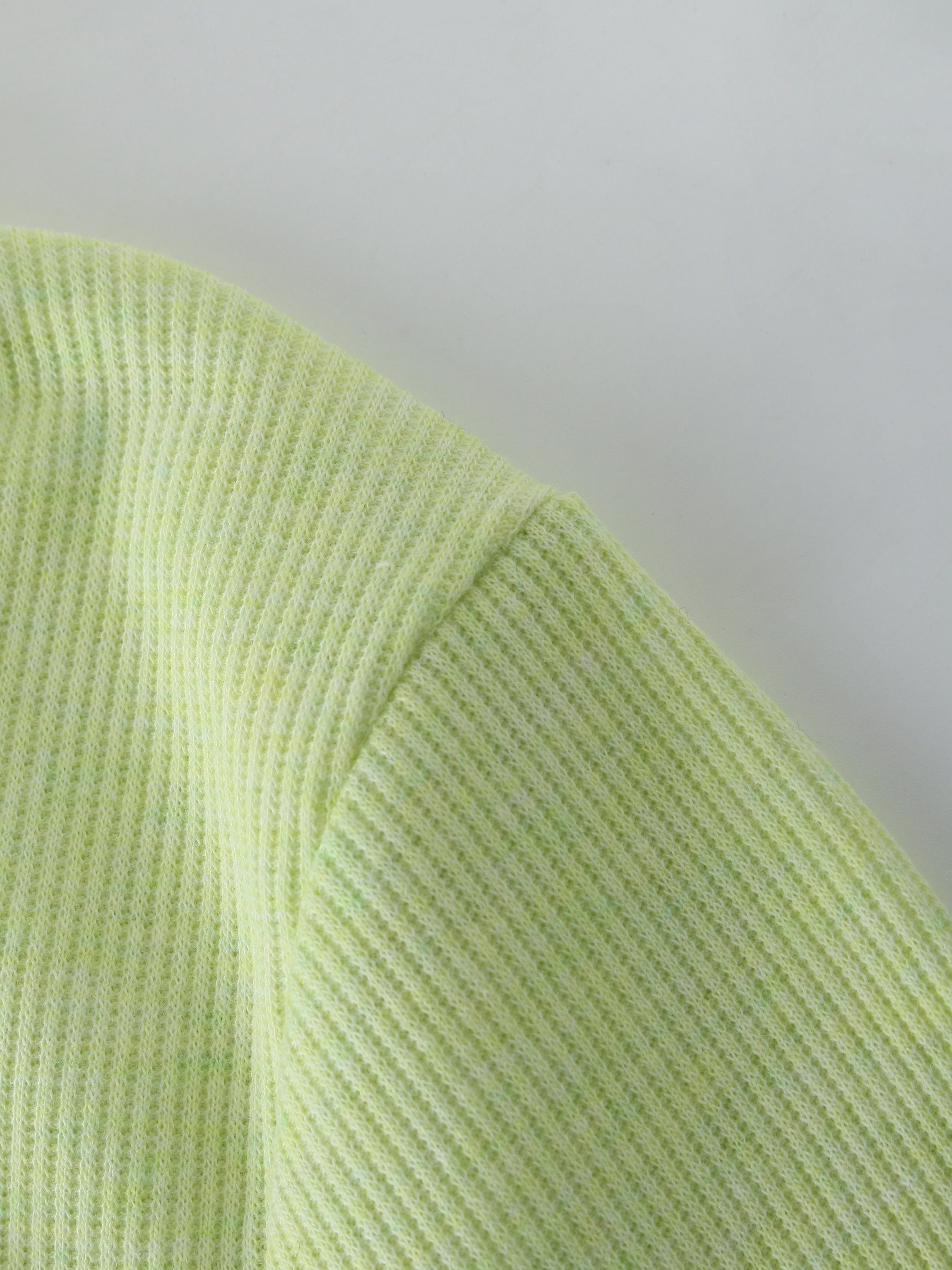 Ribbed Collar T-Shirt-Yellow