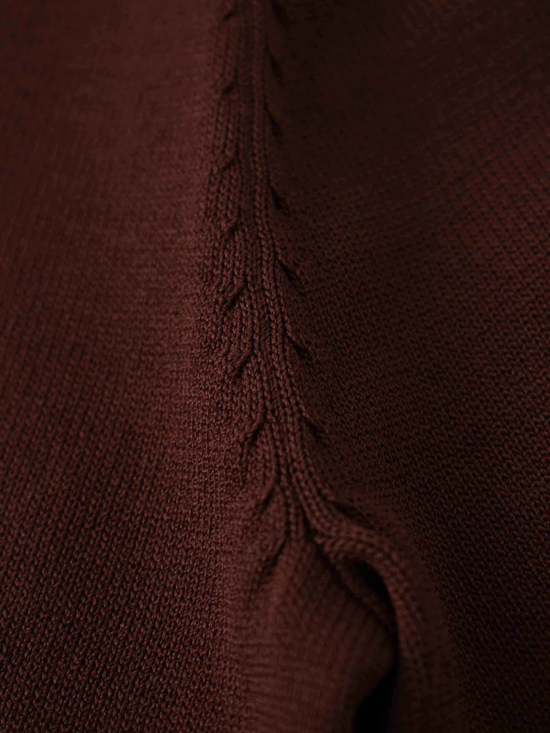 Jewel Button Collar Sweater-Brown/Tan