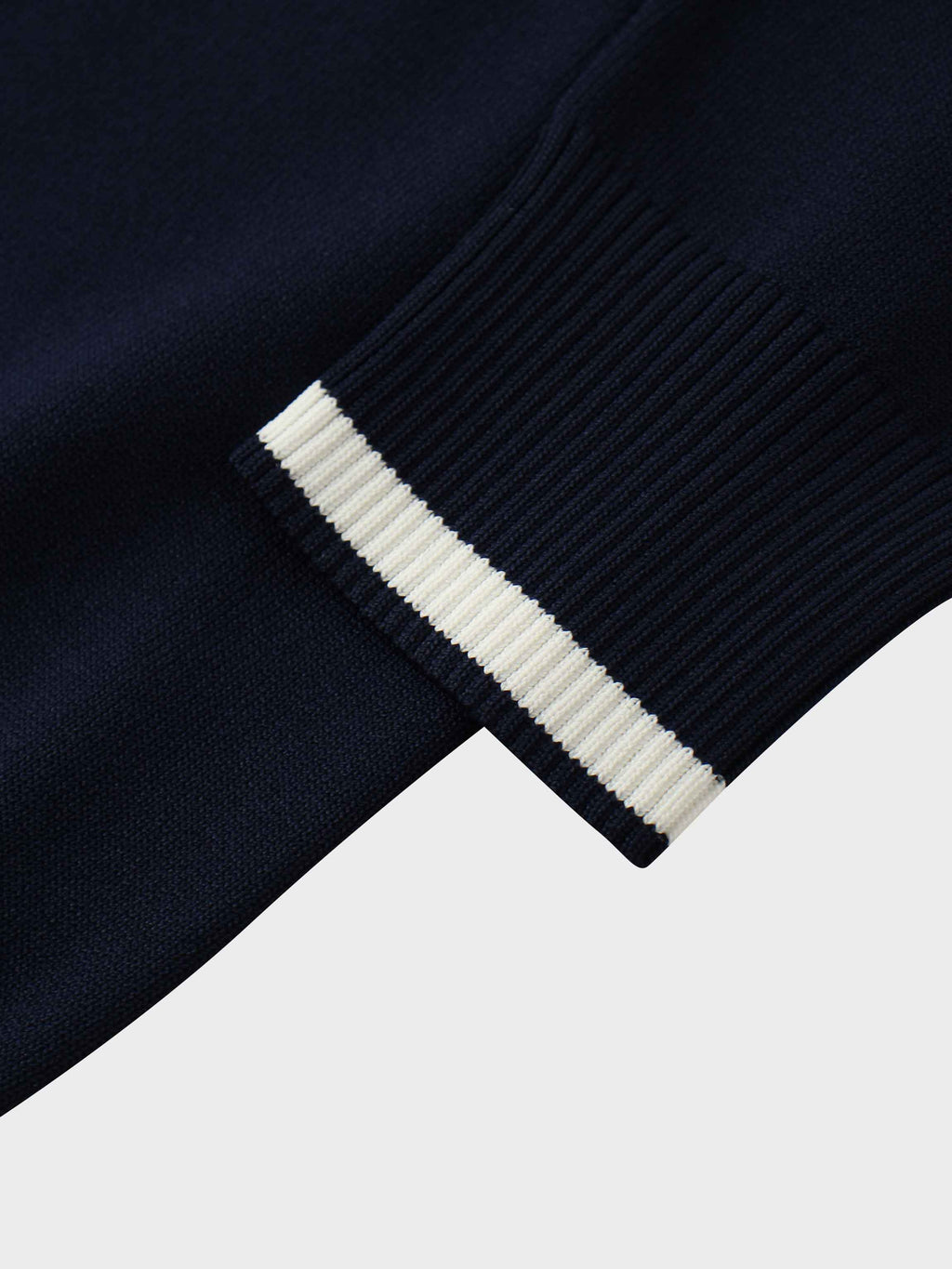 Jewel Button Collar Sweater-Navy/Cream
