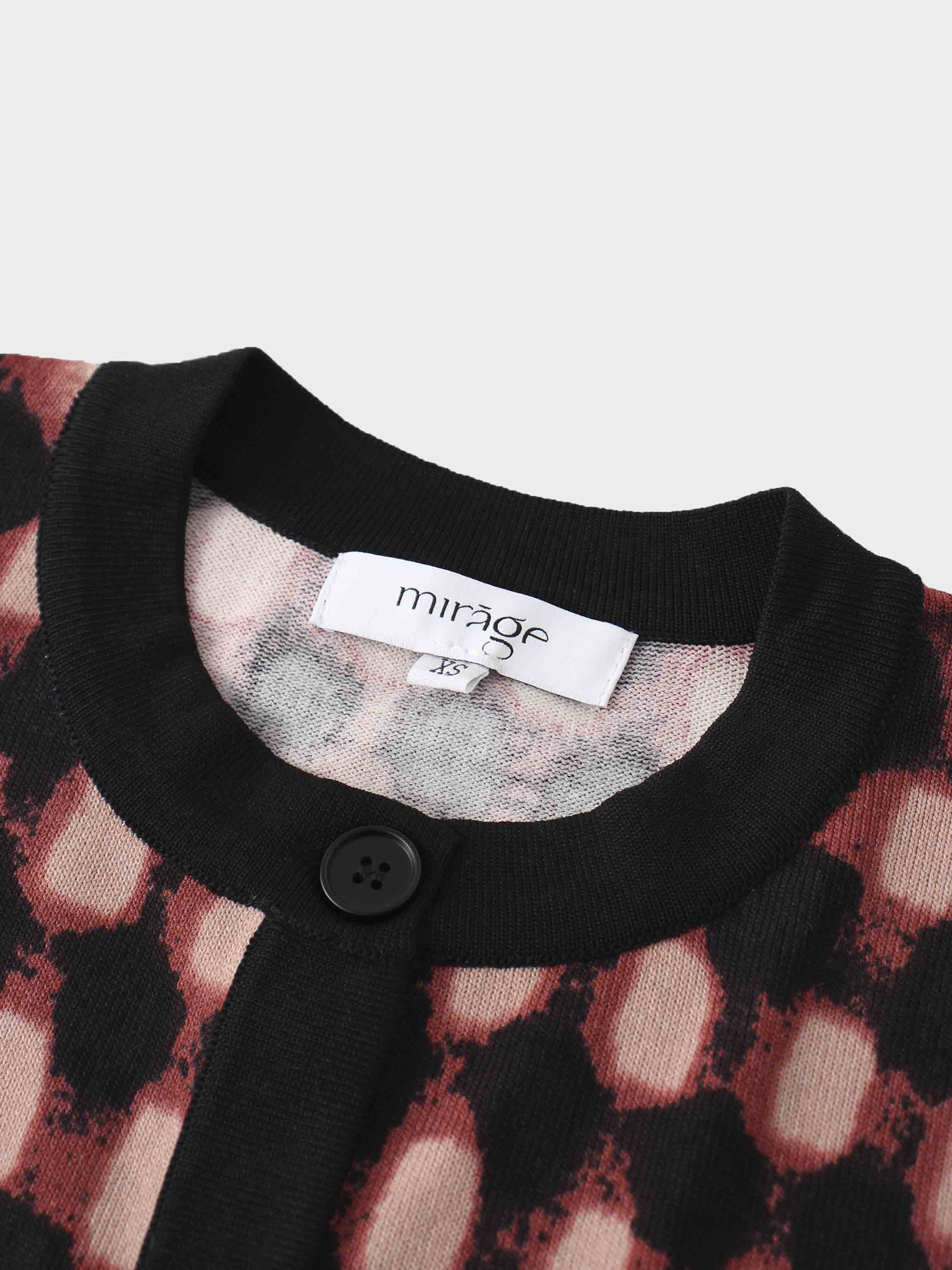 Buttoned Cardigan-Burgundy/Pink