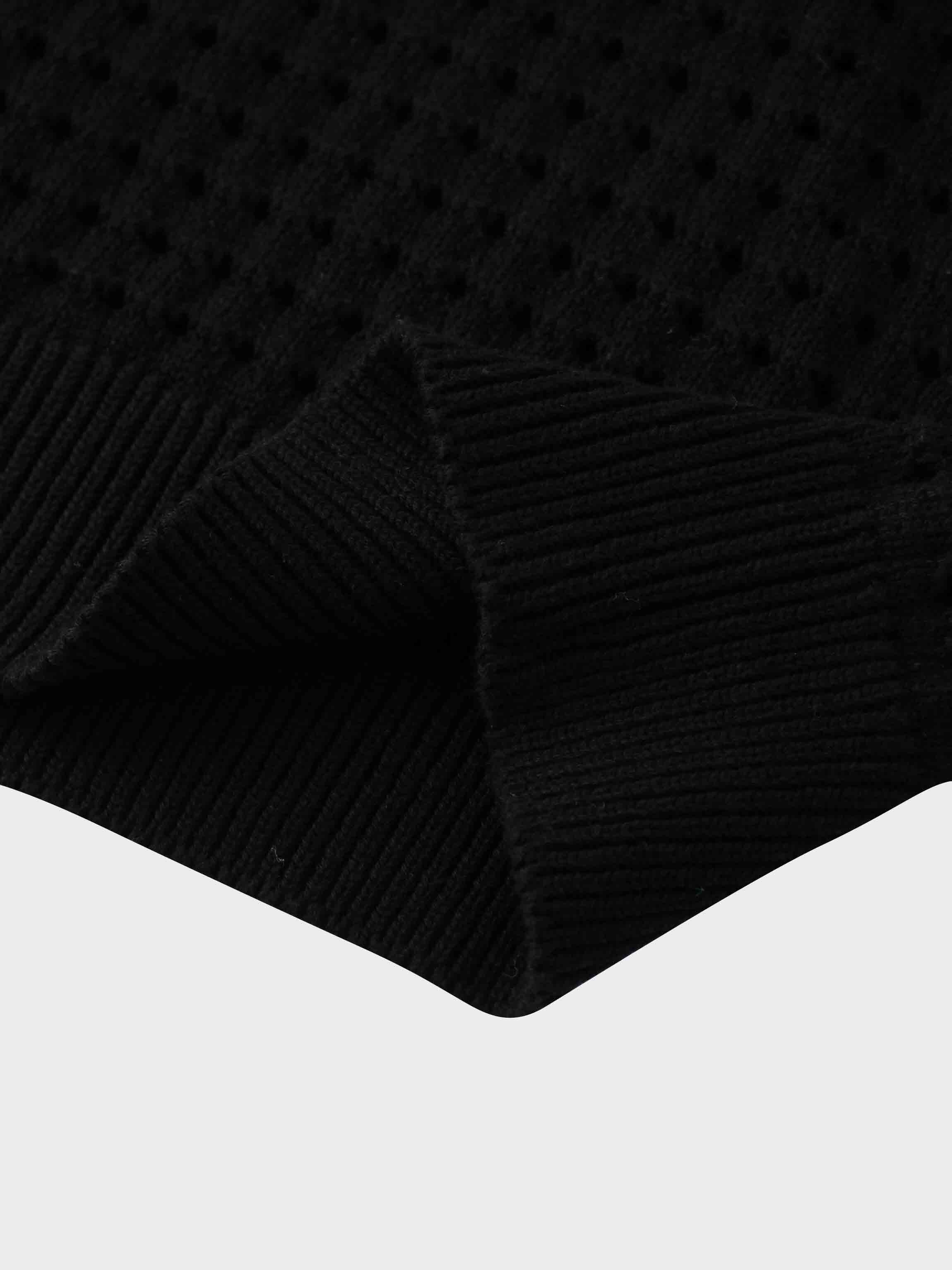 Striped Crochet Sweater-Burgundy