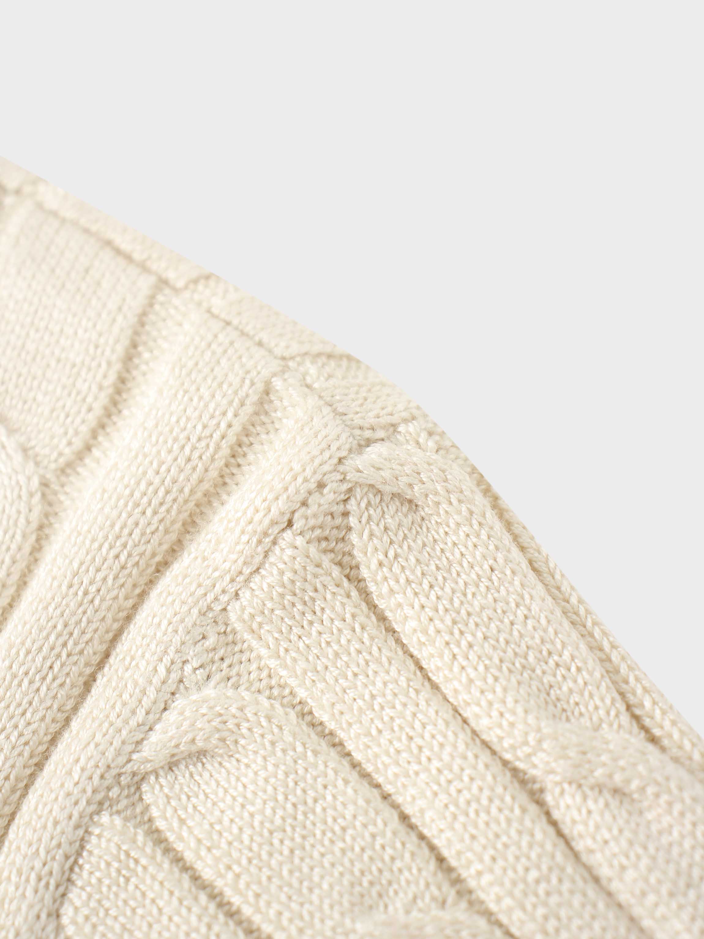 Striped Cable Sweater-Cream Stripe